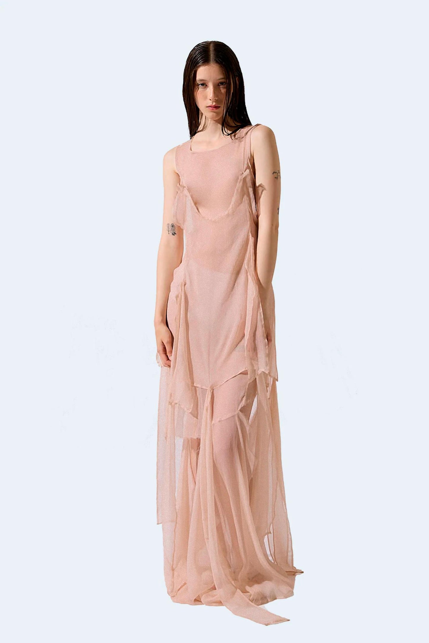 Stone Silk Long Dress
