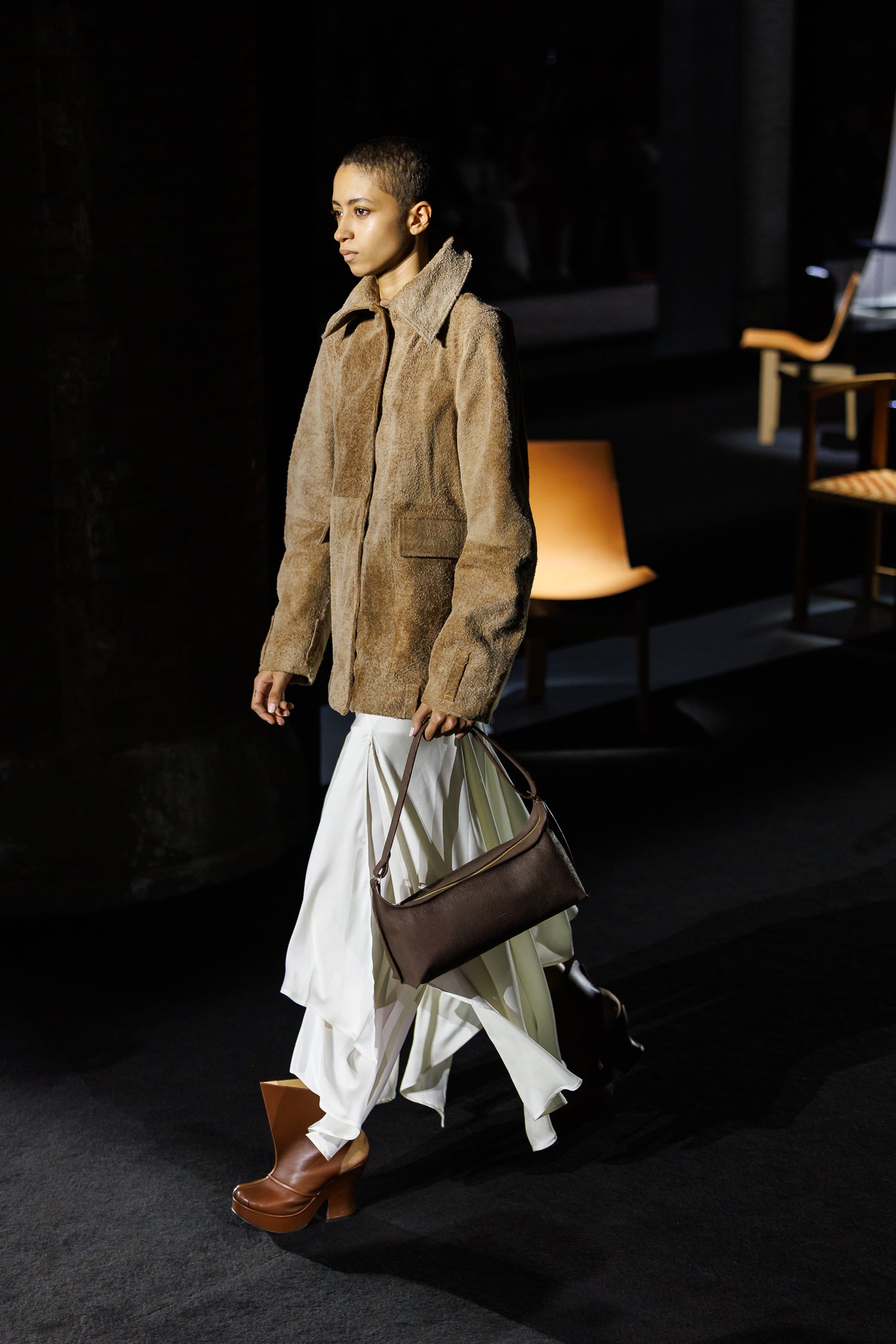 Beige Suade Leather jacket