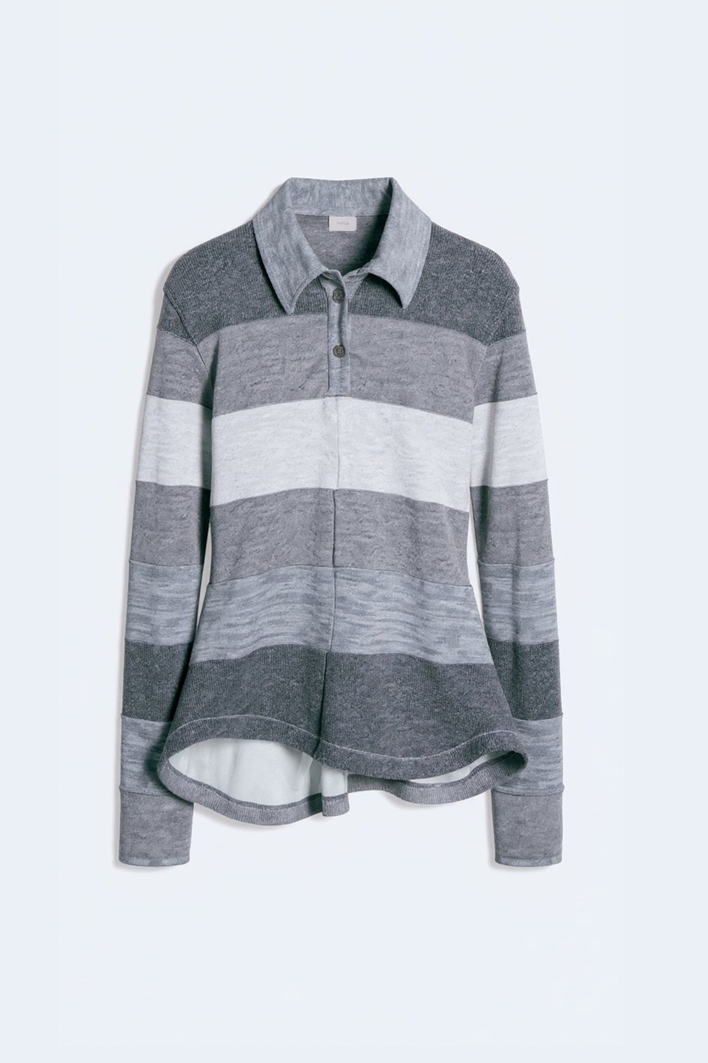 Grey Knit Polo Jumper