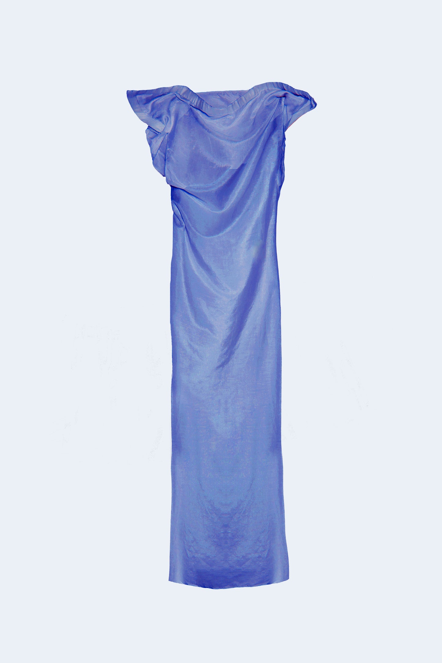 Blue Silk And Cotton Asymmetrical Dress