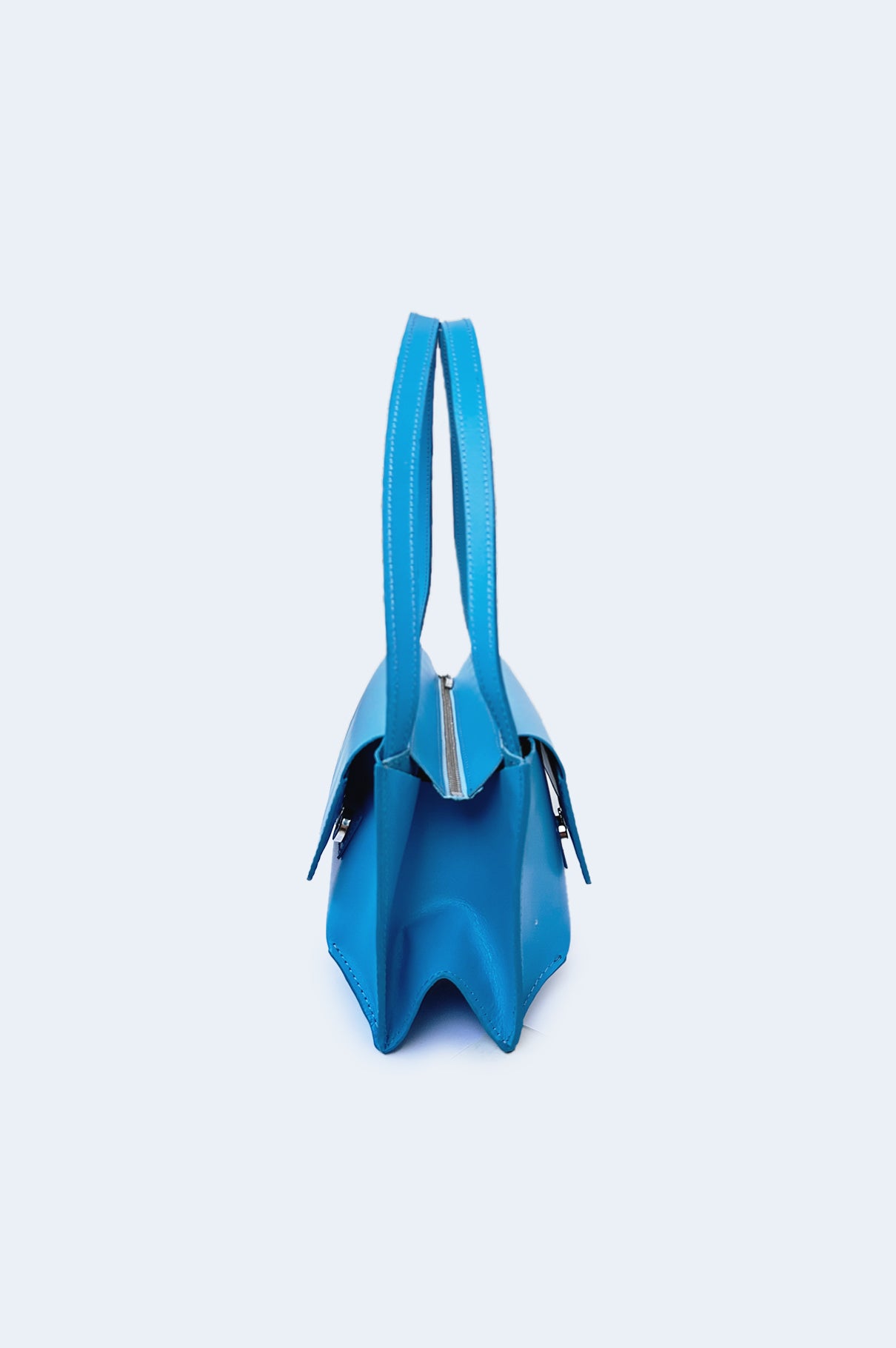 Blue Leather Double Bag