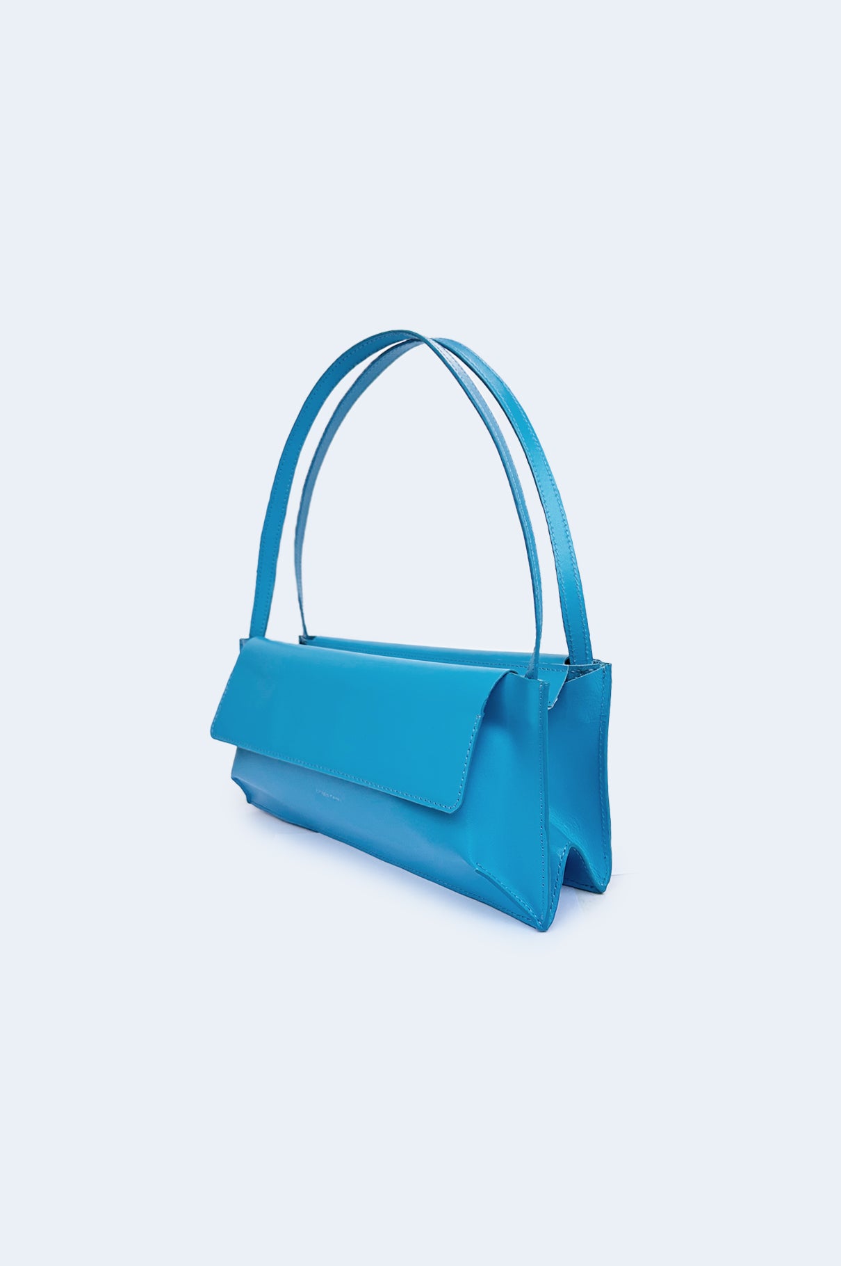 Blue Leather Double Bag