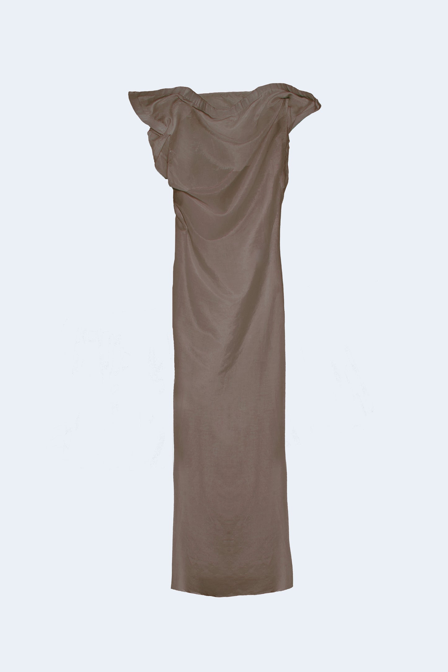 Brown Silk And Cotton Asymmetrical Dress