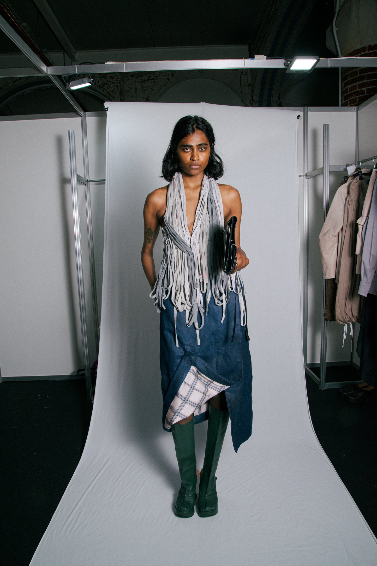 Light Grey Fringes Blouse