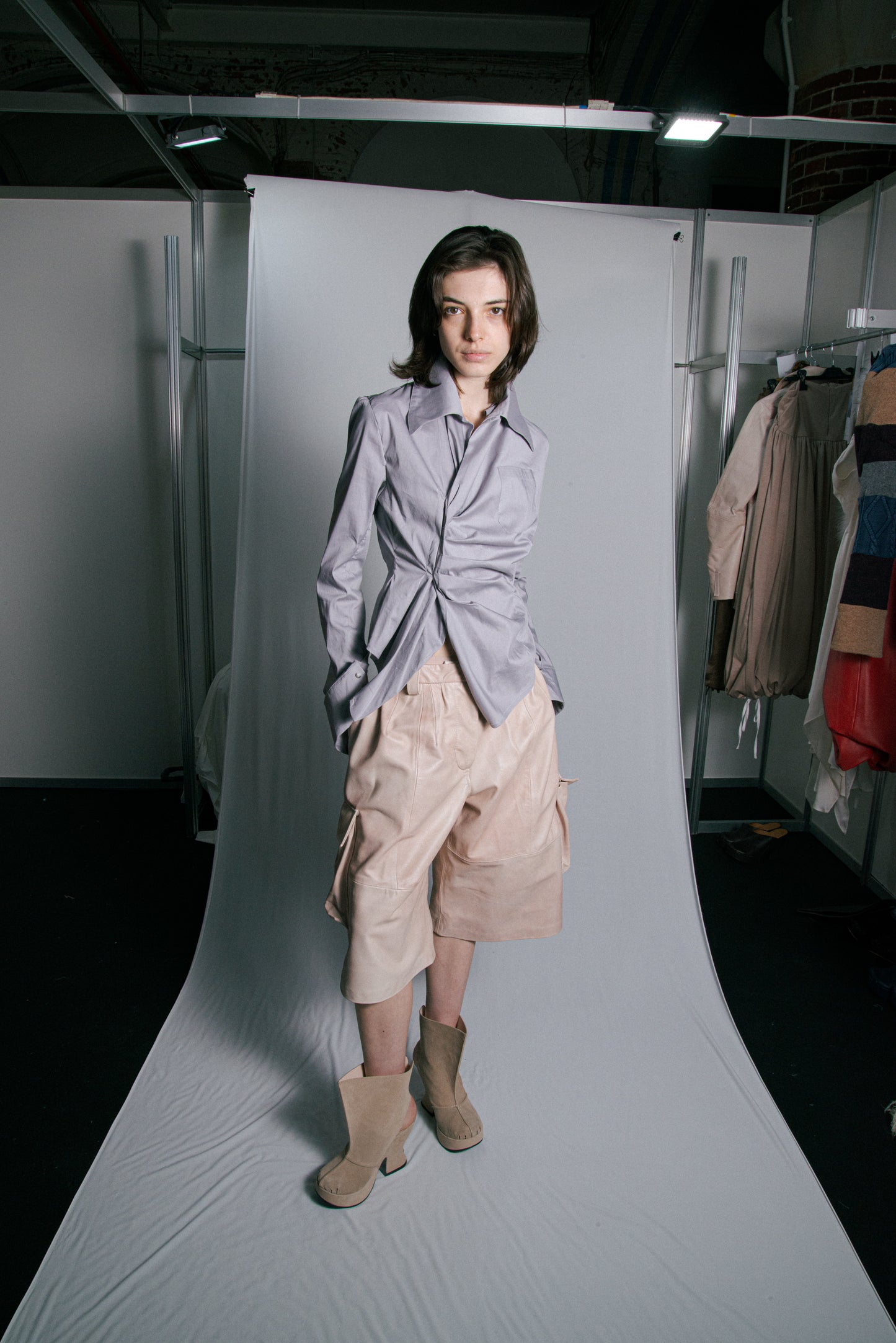 Light Grey Asymmetrical Blouse