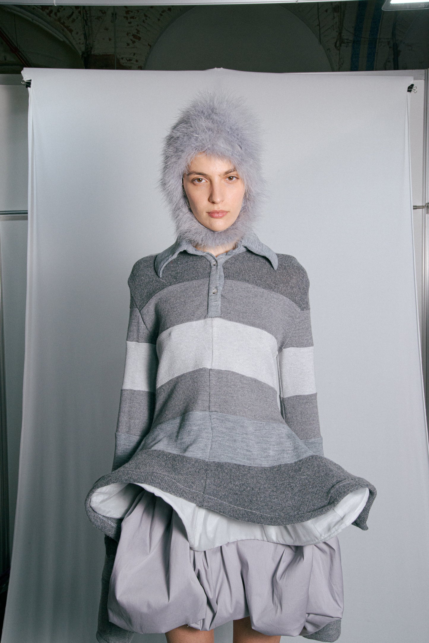 Light Grey Volume miniskirt