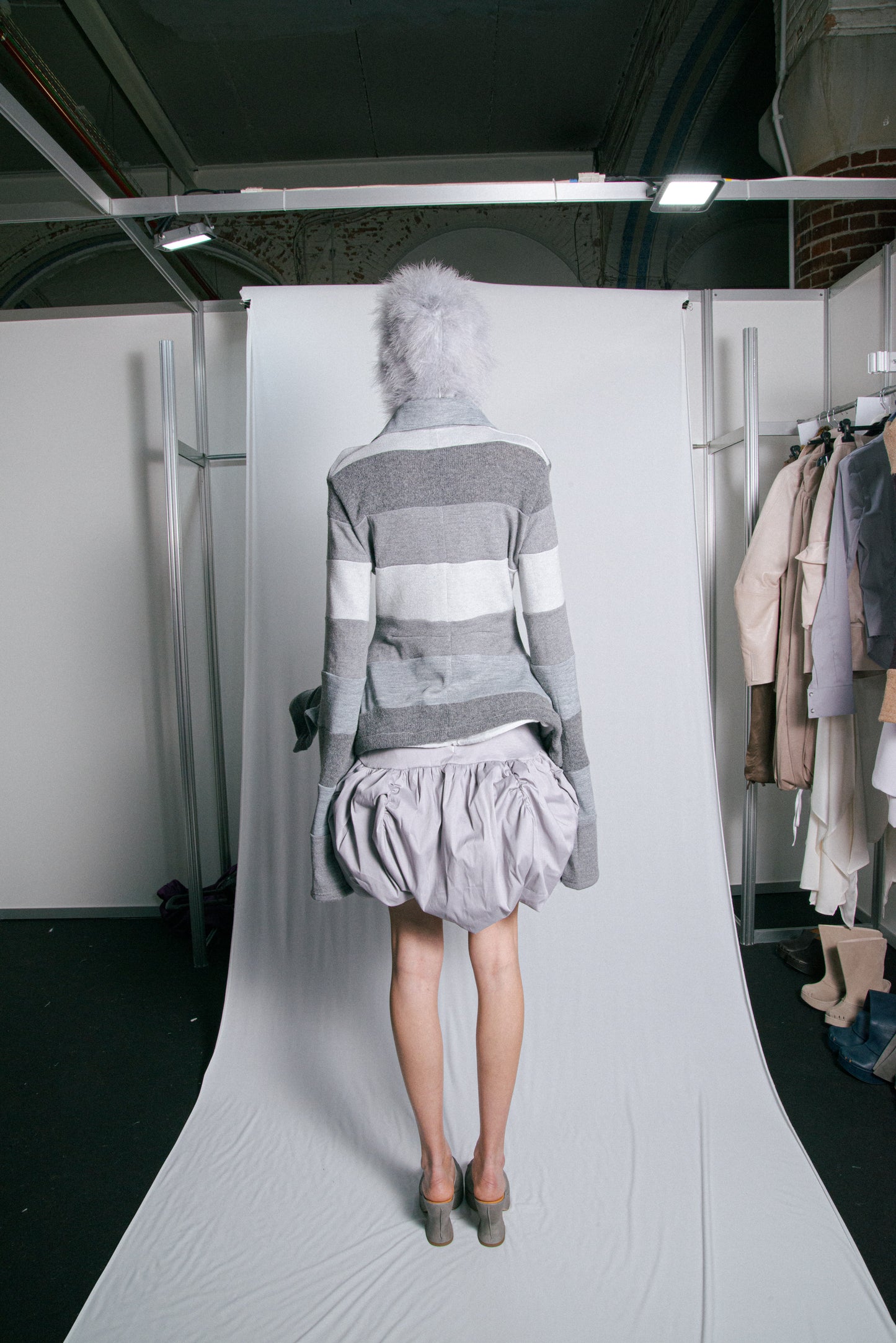 Light Grey Volume miniskirt