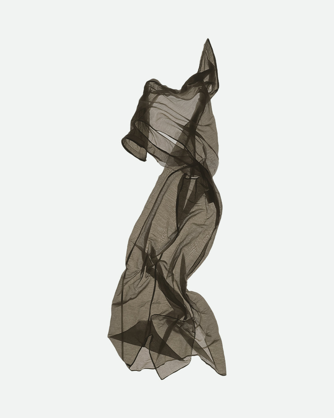 Brown Silk And Cotton Asymmetrical Dress