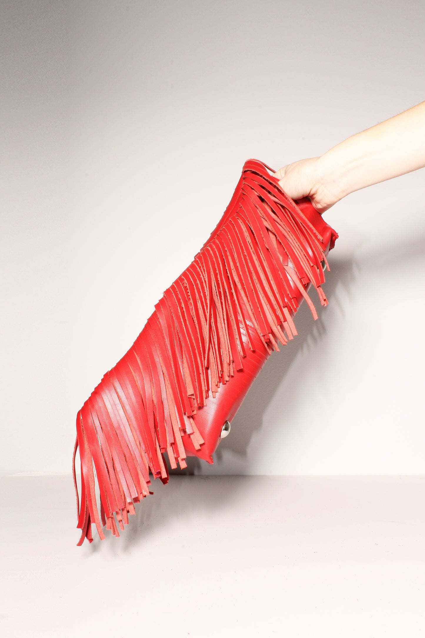Red Fringes Baguette Bag