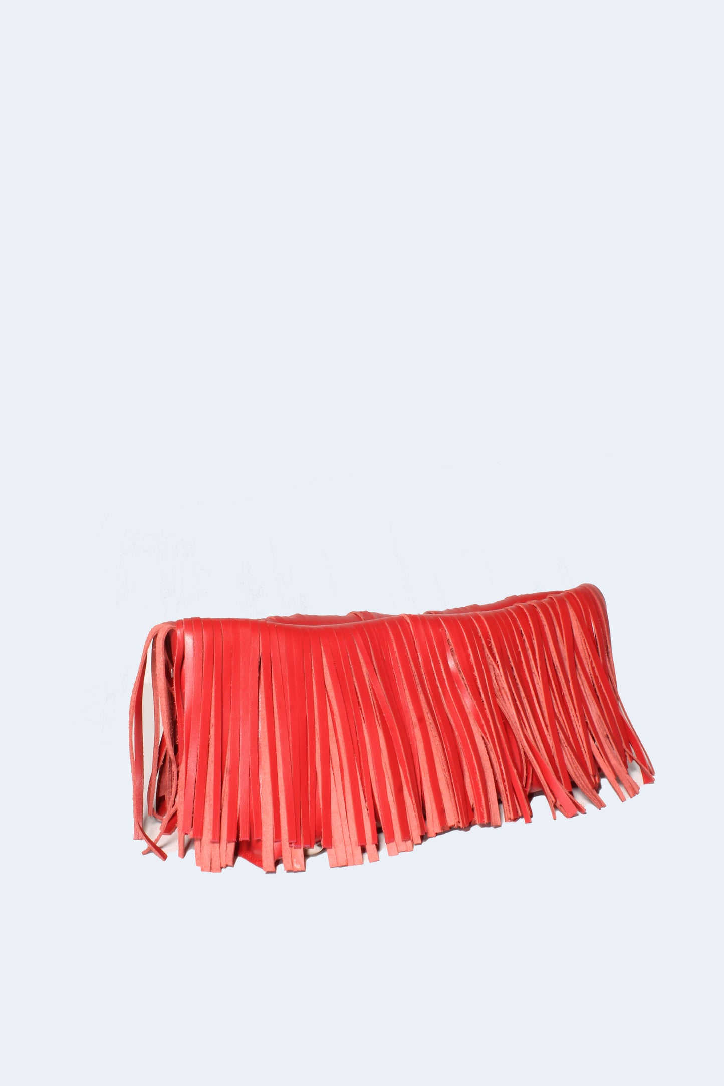 Red Fringes Baguette Bag