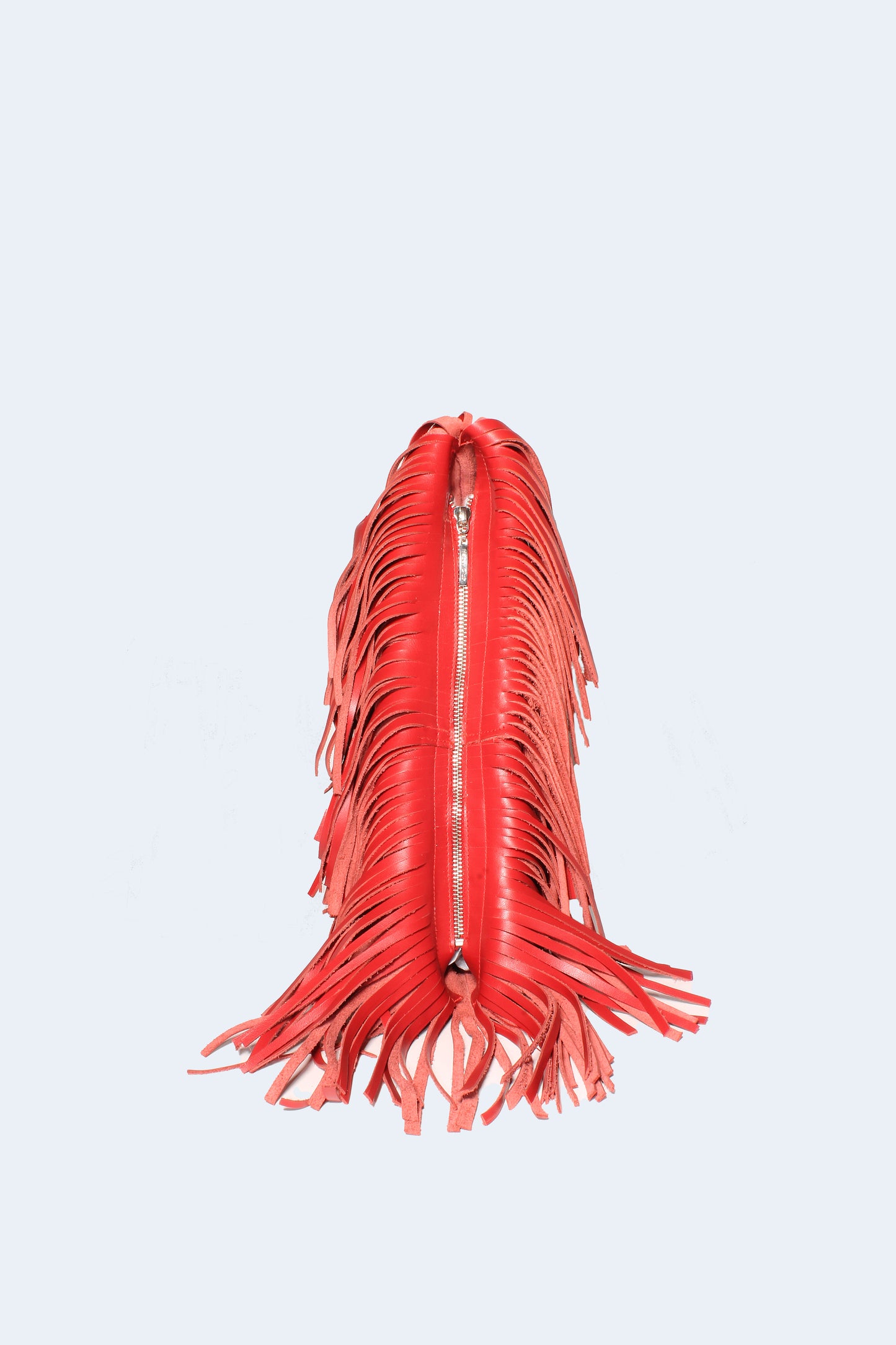 Red Fringes Baguette Bag