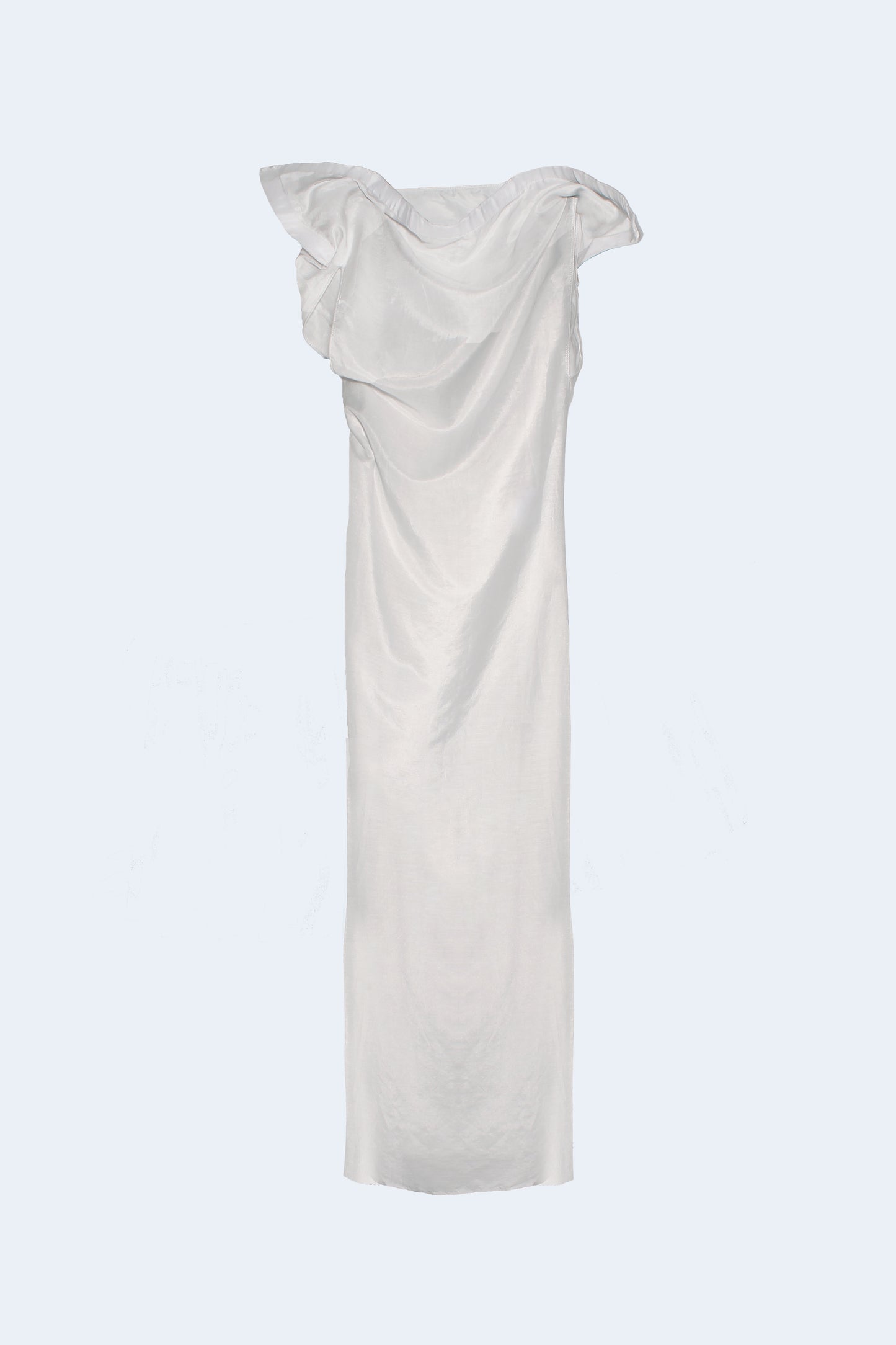 Grey Silk And Cotton Asymmetrical Dress