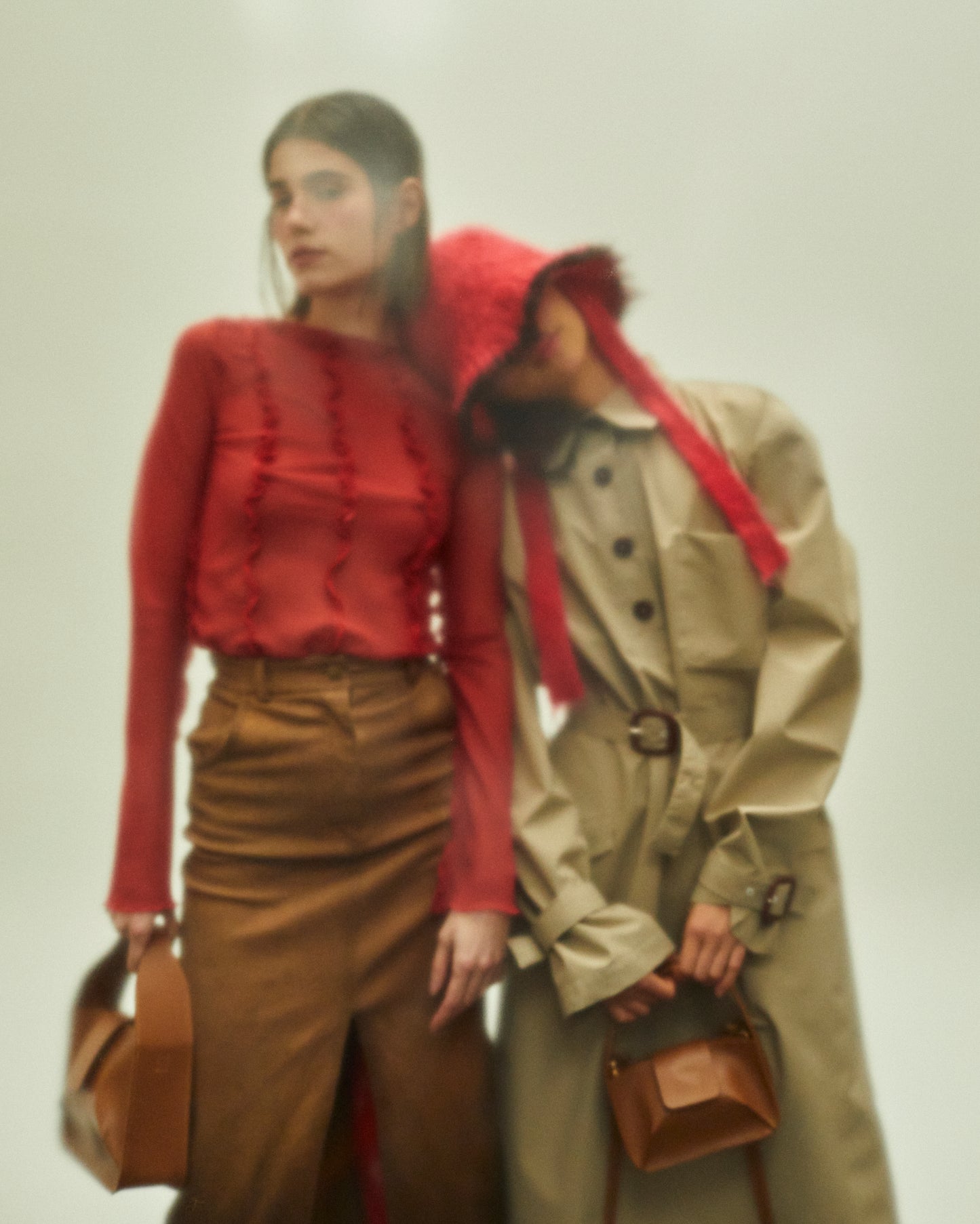 Soft Red Gauze Blouse