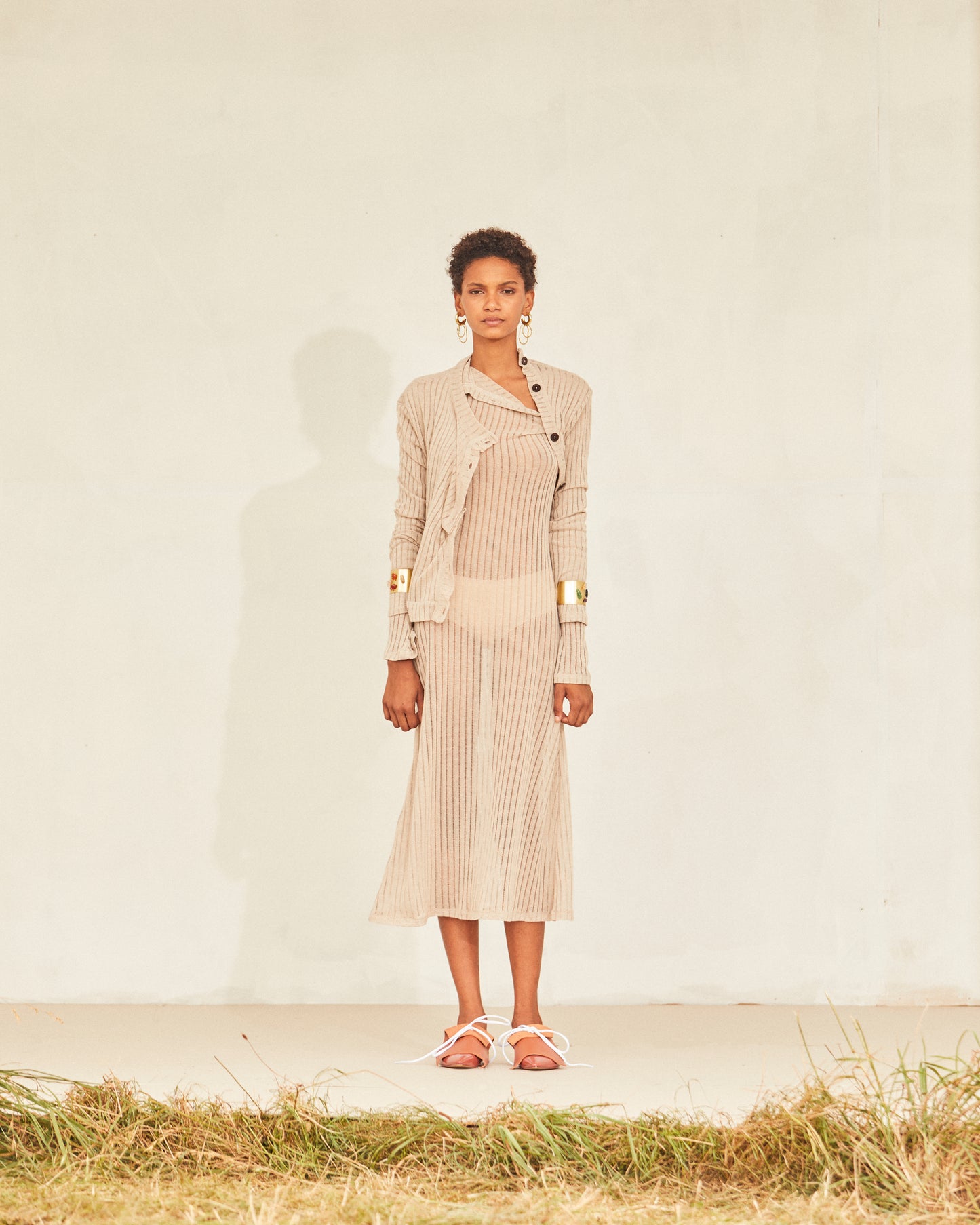Beige Light Knit Dress