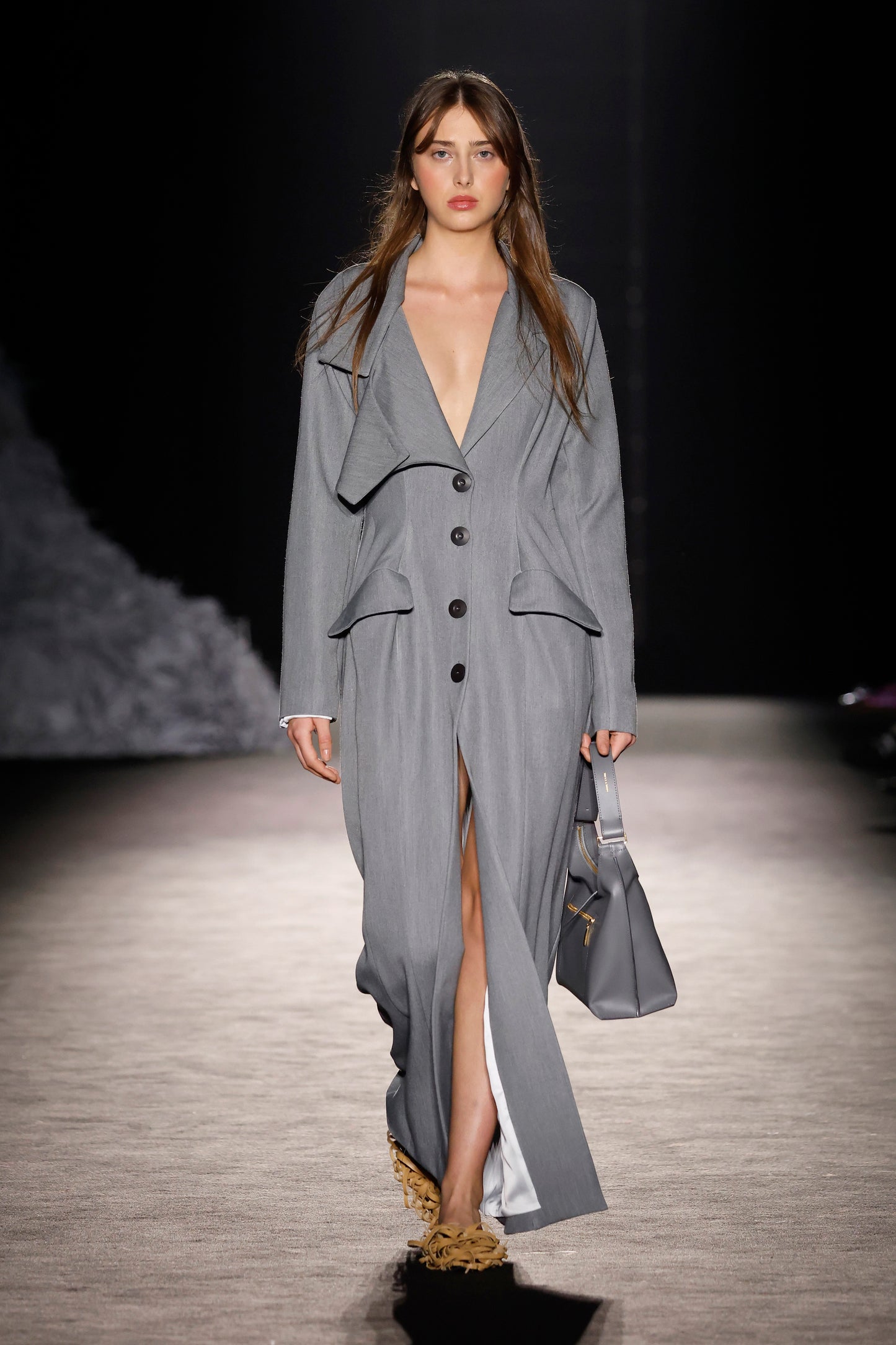 Grey Suit Straight Coat
