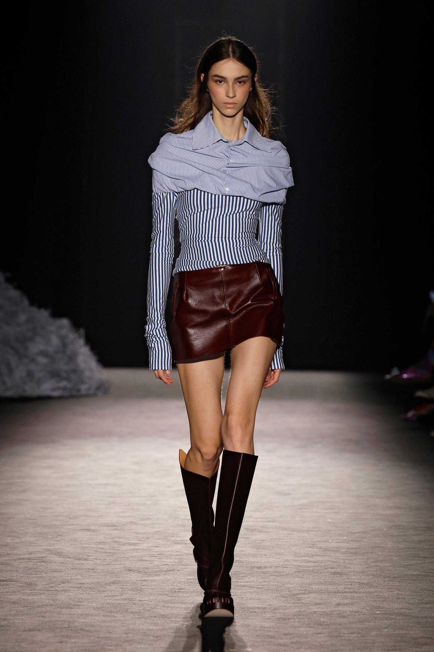 Blue Striped Volumen Blouse
