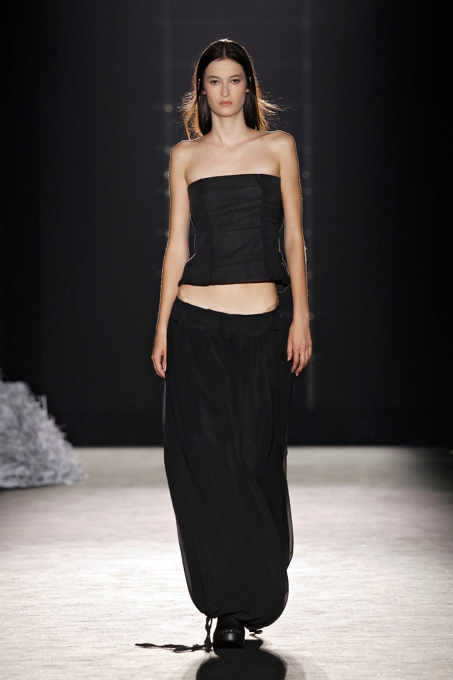 Black Gauze Baggy Pants