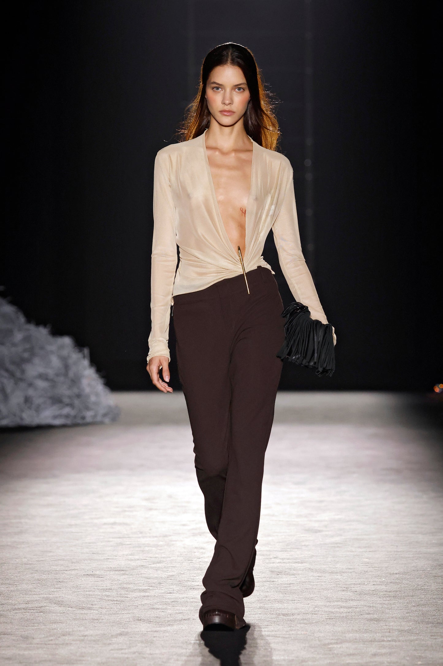 Beige Tull Blouse