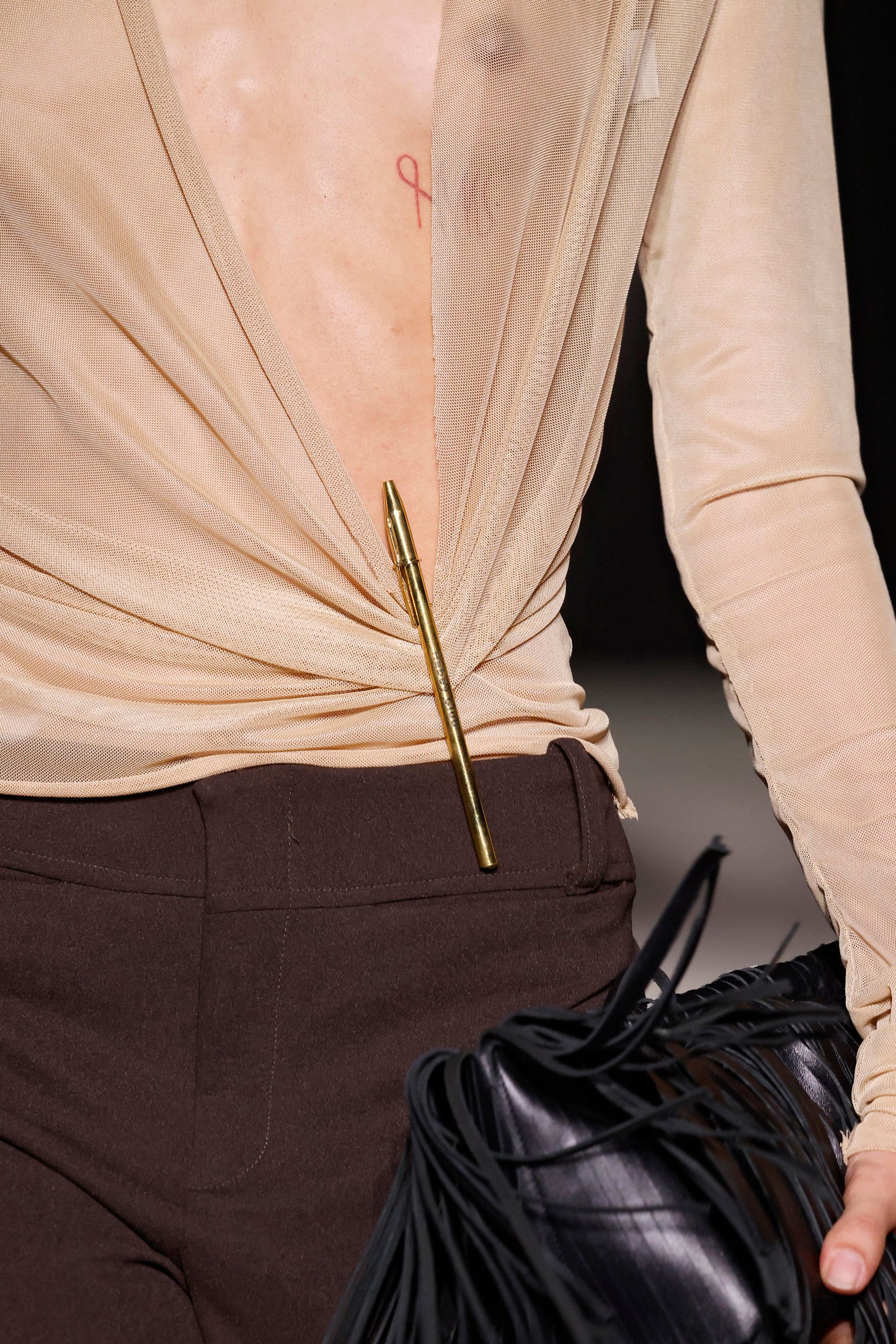 Beige Tull Blouse