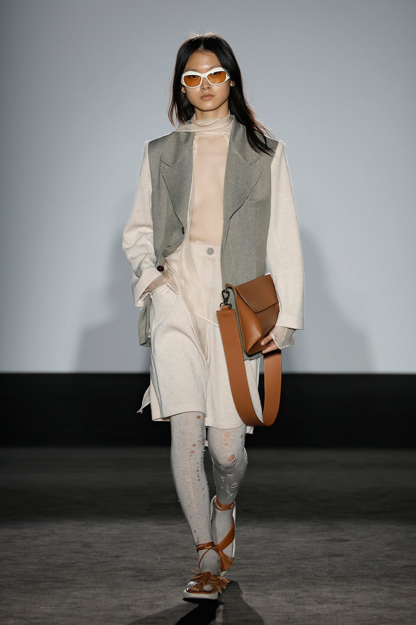 Soft Beige Knit Bermuda Pants