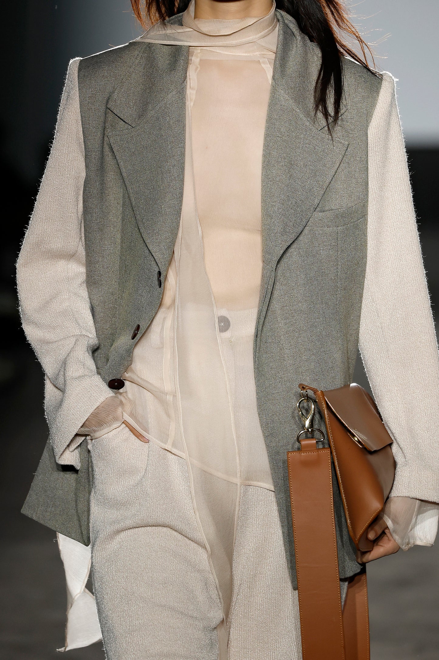 Soft Beige Knit Bermuda Pants