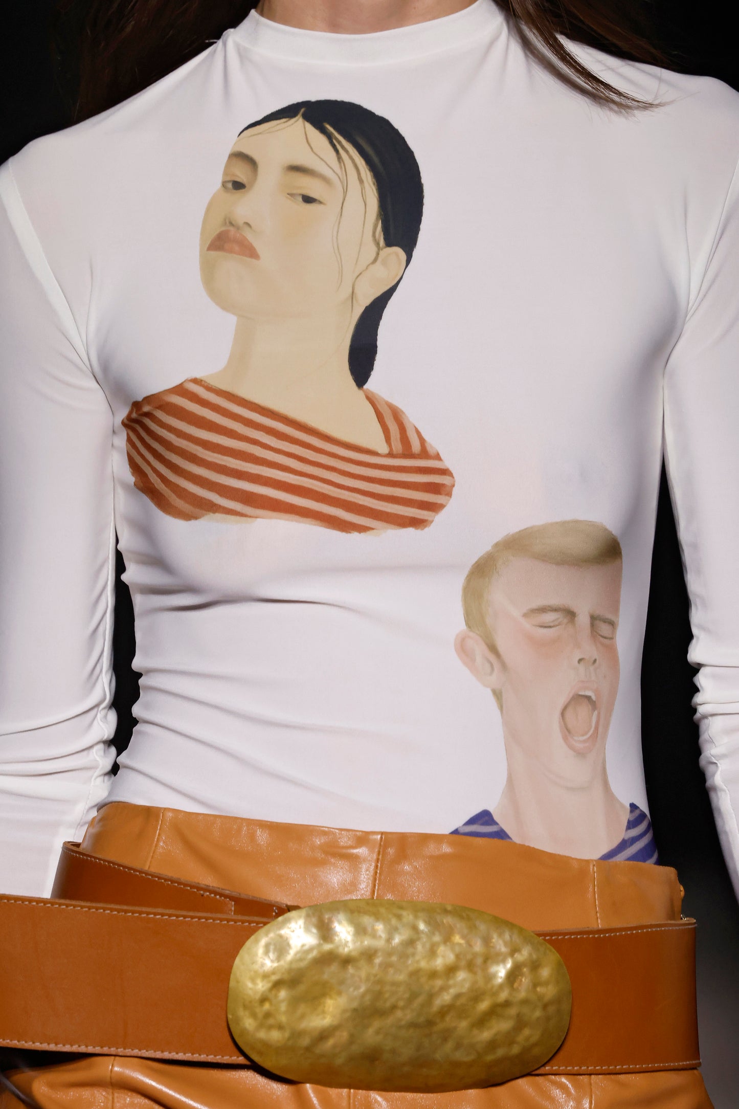 Face Print White Blouse