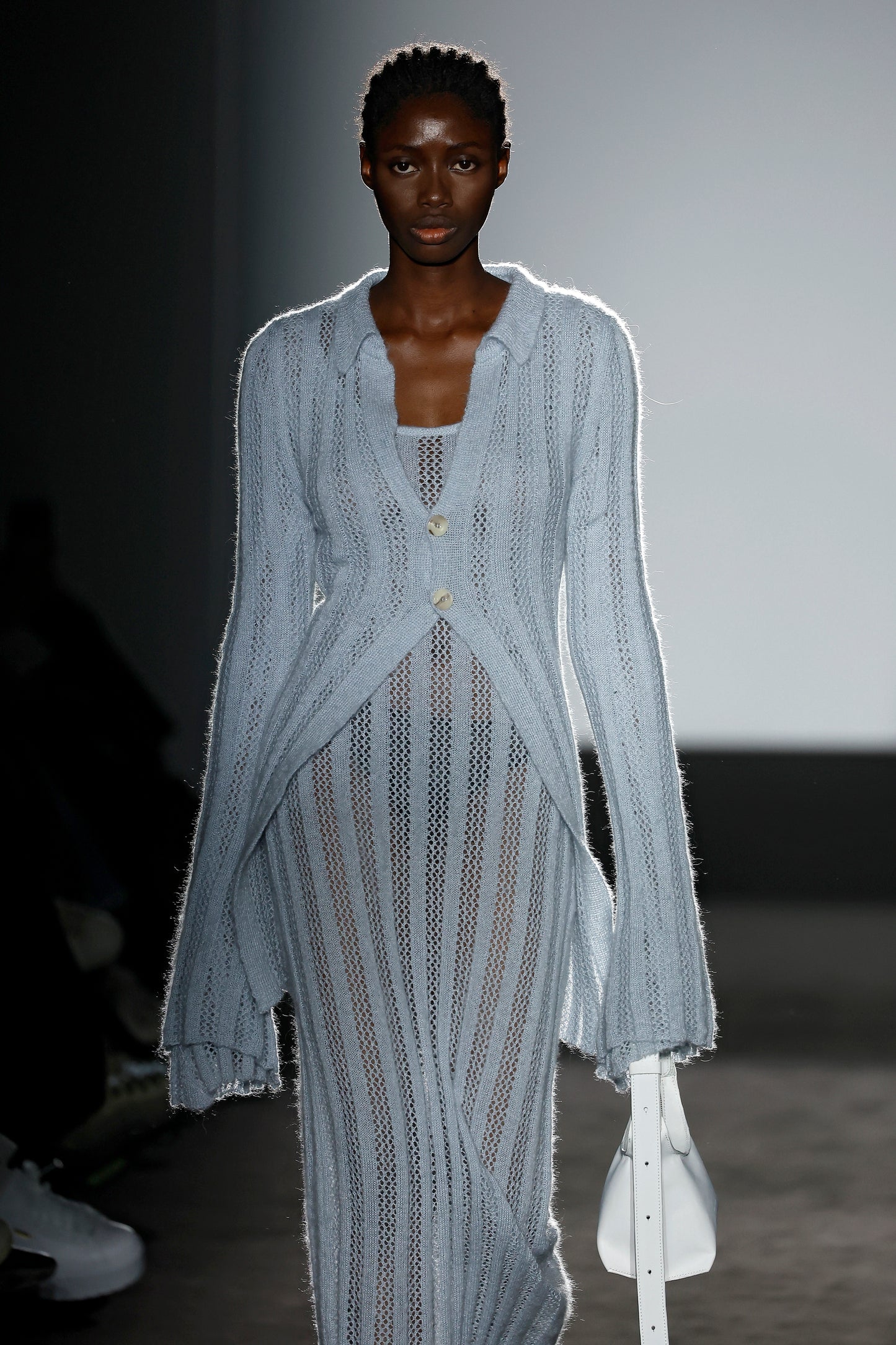 Soft Blue Knit Mohair Jumper