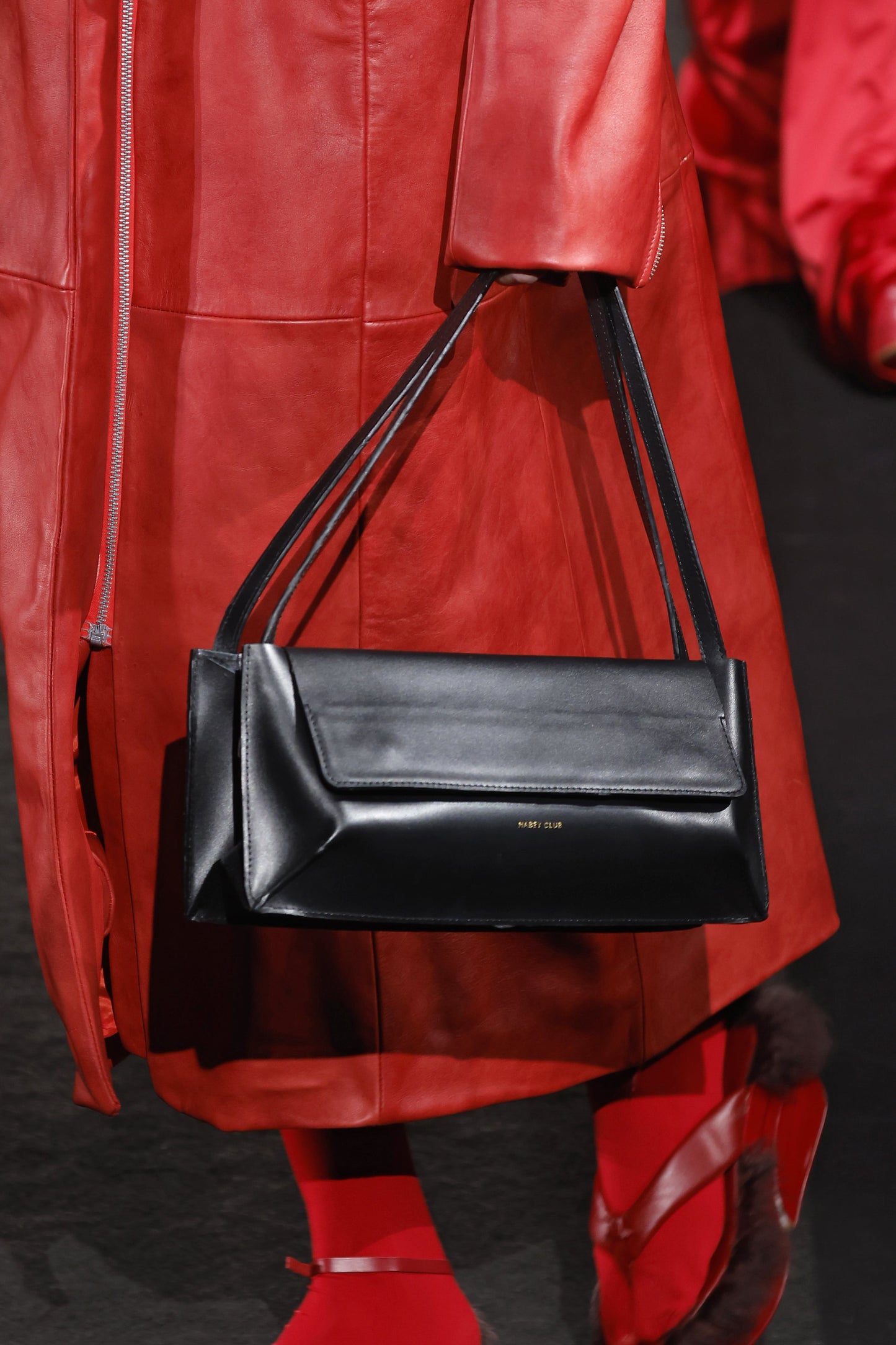 Black Leather Double Bag