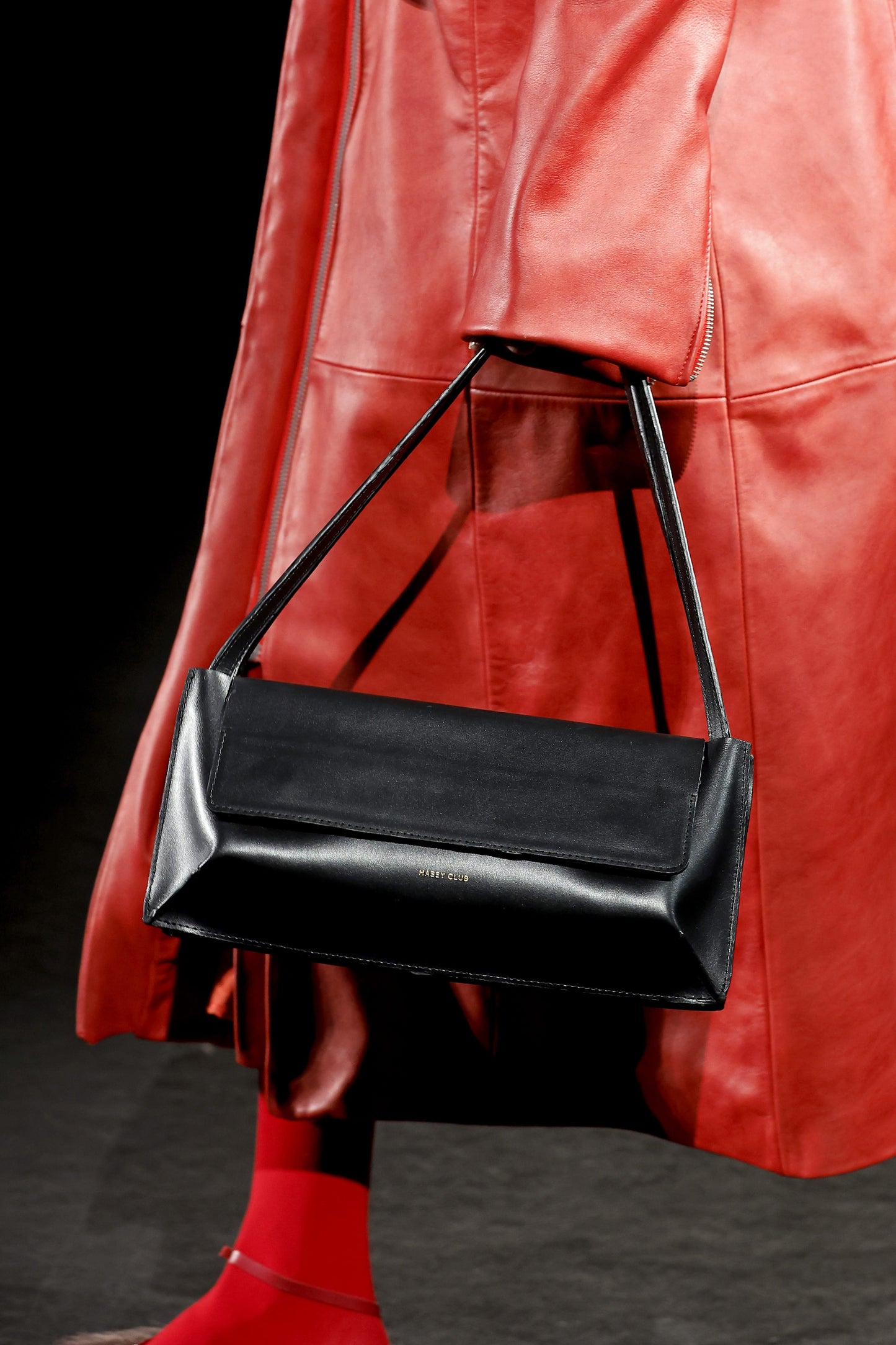 Black Leather Double Bag