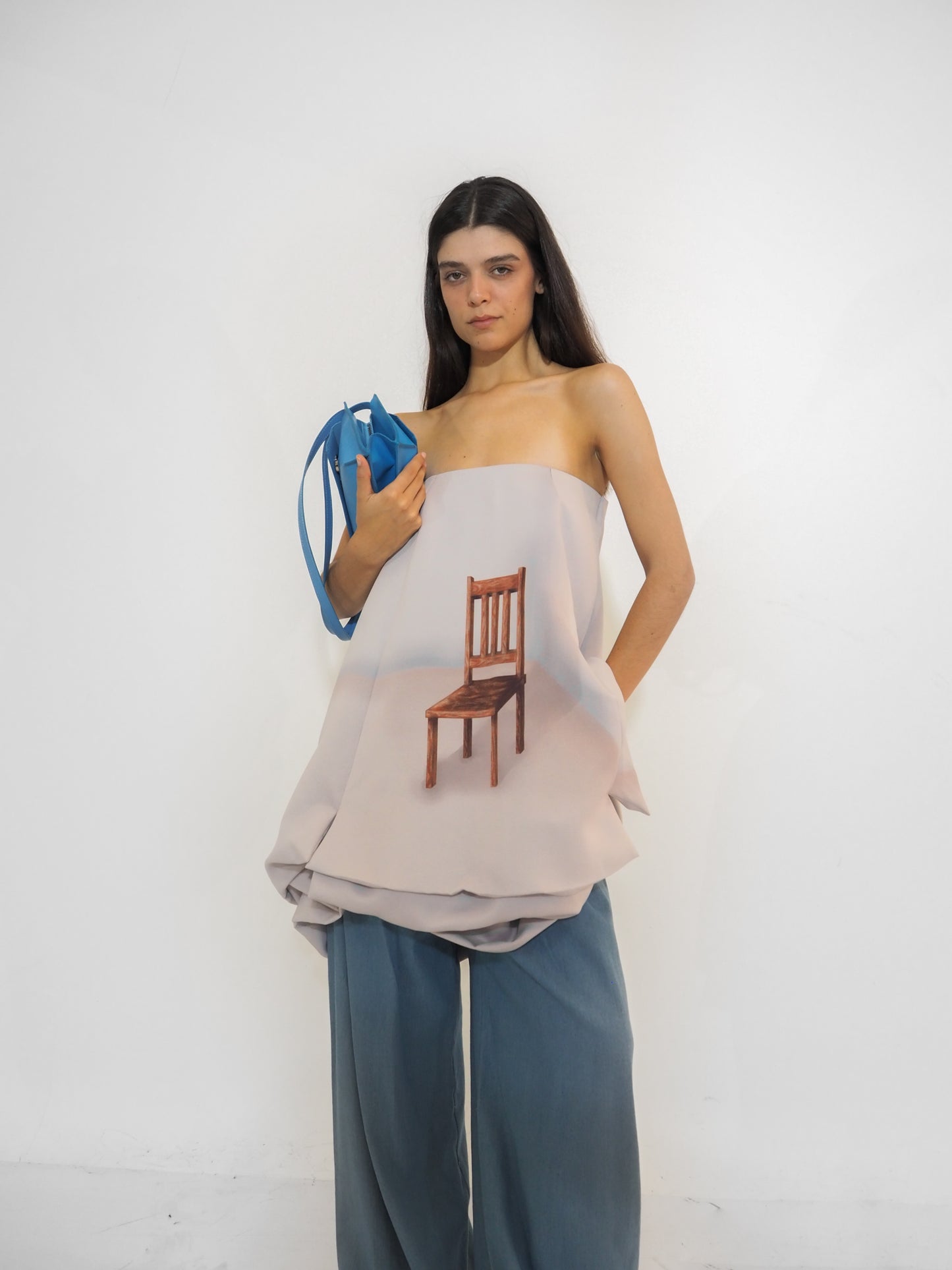 Grey Volume Chair Dress