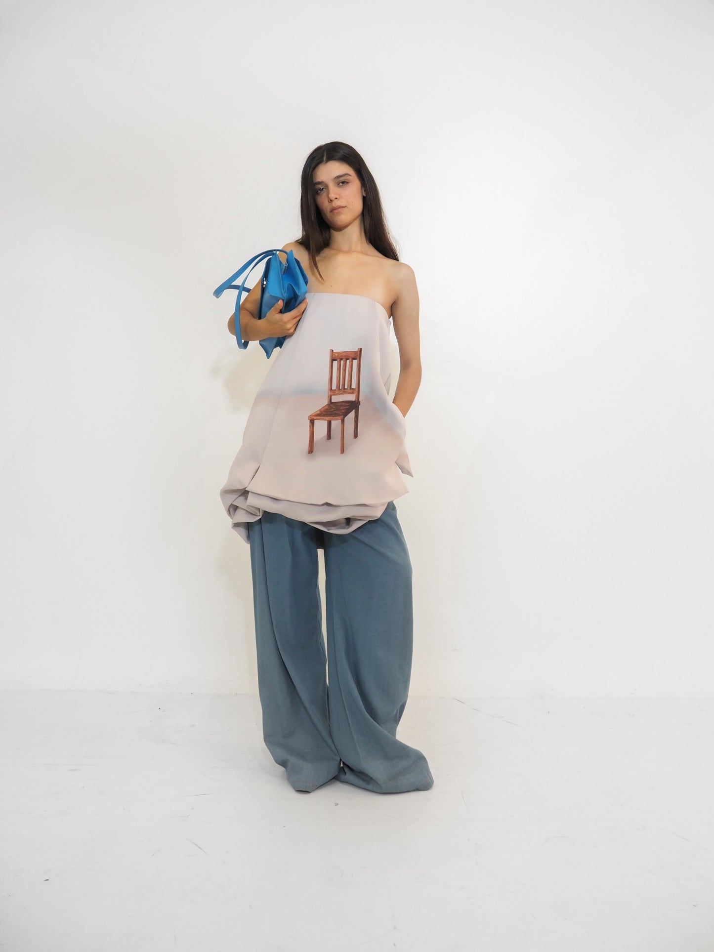 Grey Volume Chair Dress
