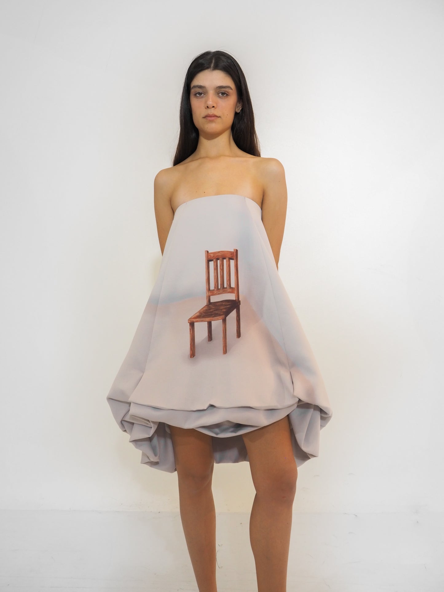 Grey Volume Chair Dress