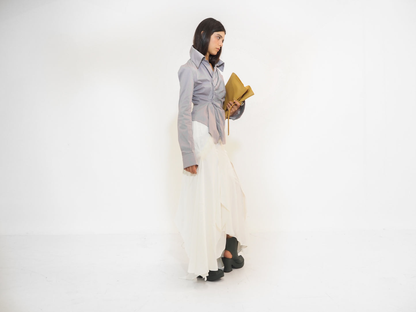 Light Grey Asymmetrical Blouse