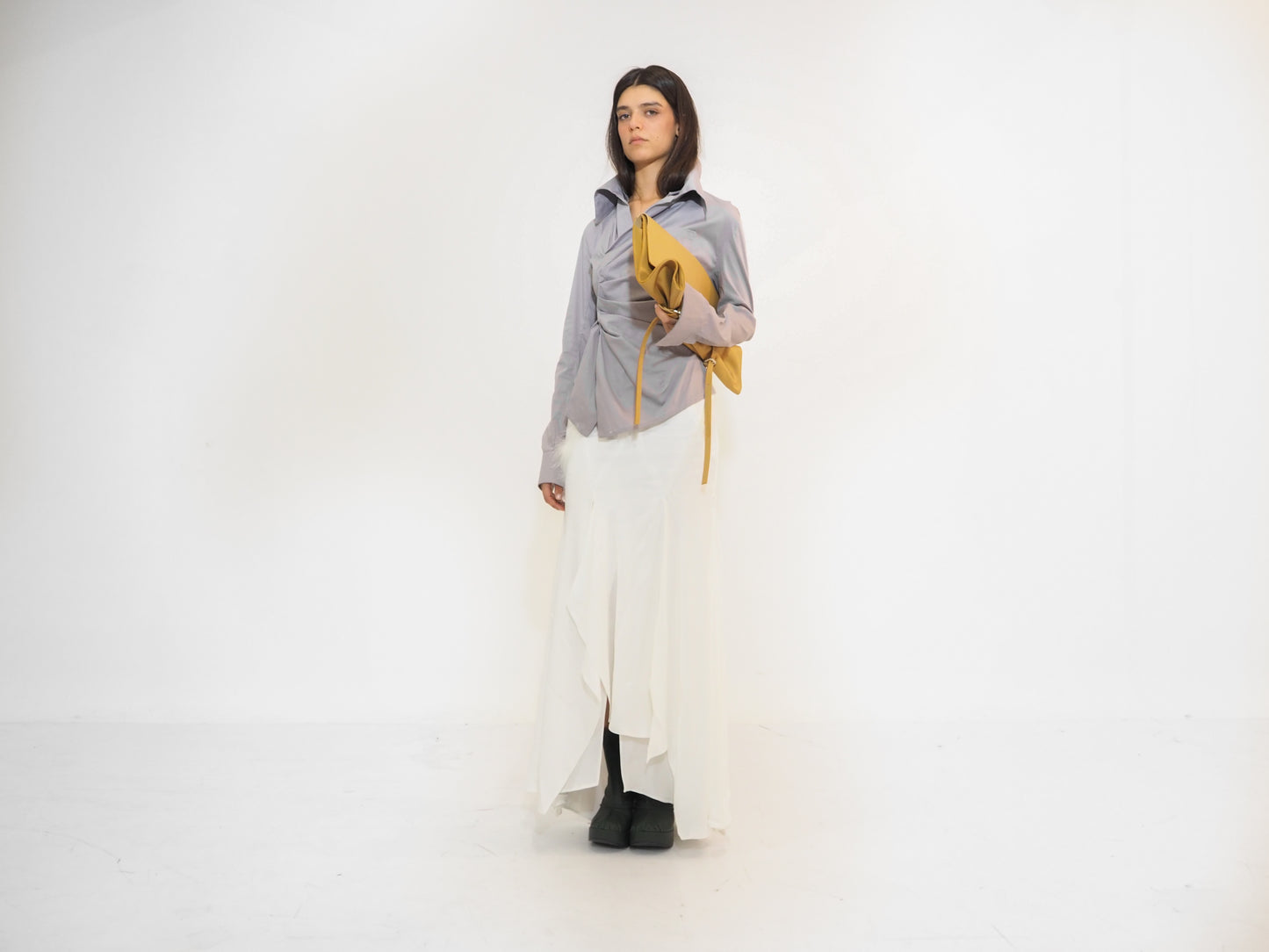 Light Grey Asymmetrical Blouse