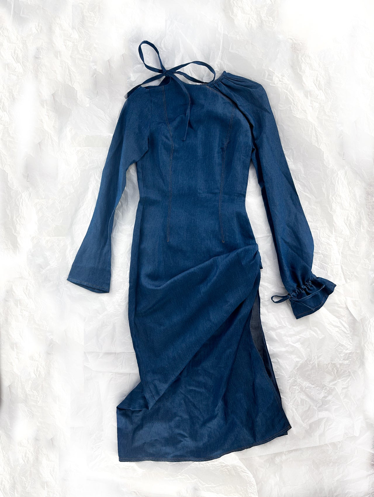 Denim Long Asymmetrical dress