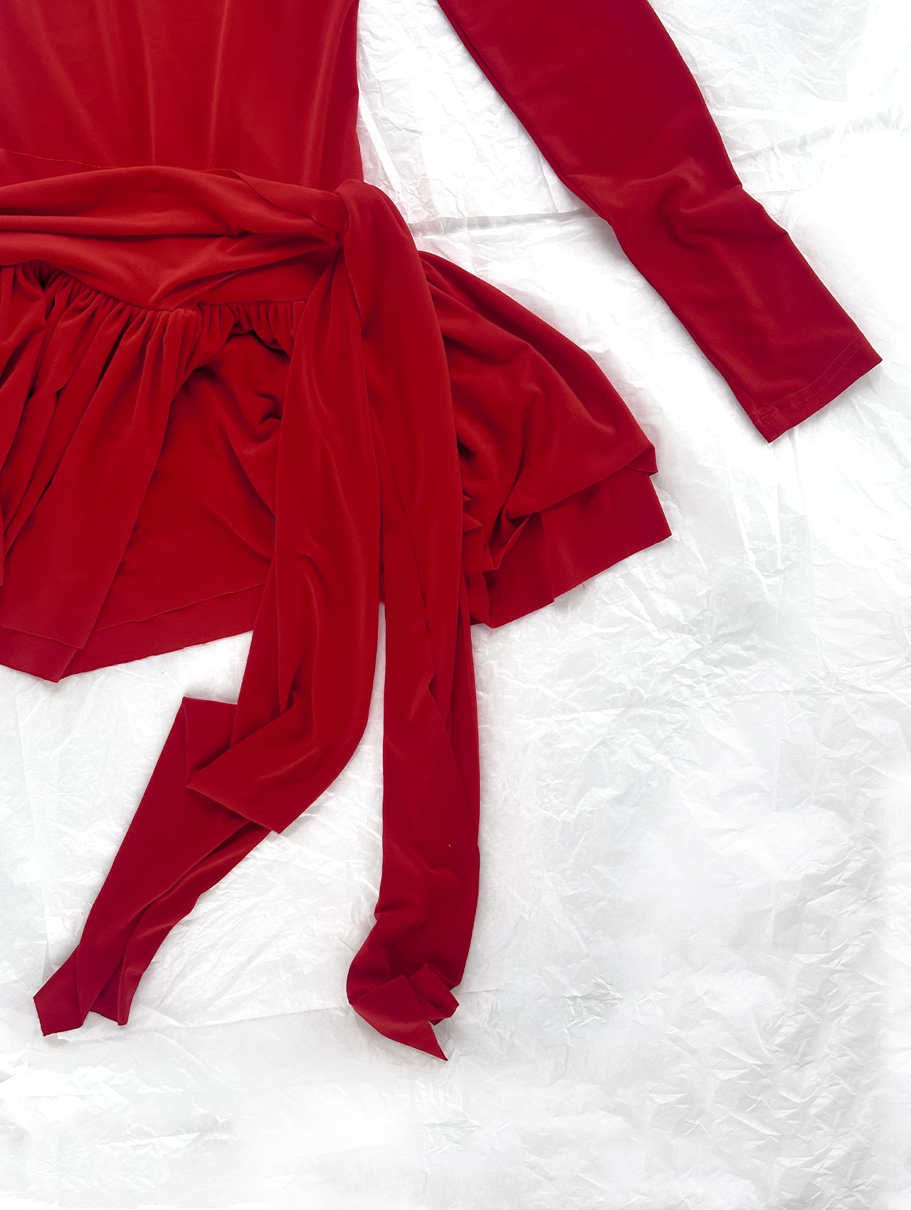 Red Ruched Mini Dress