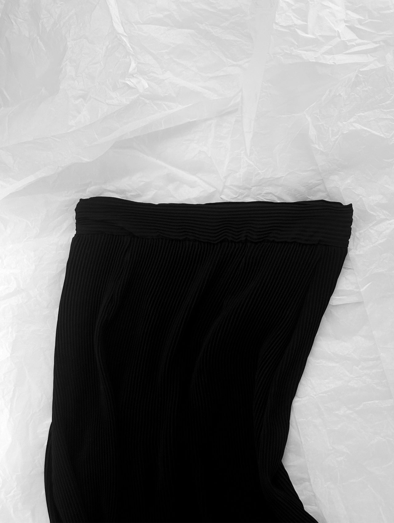 Black Pleated Midi Skirt