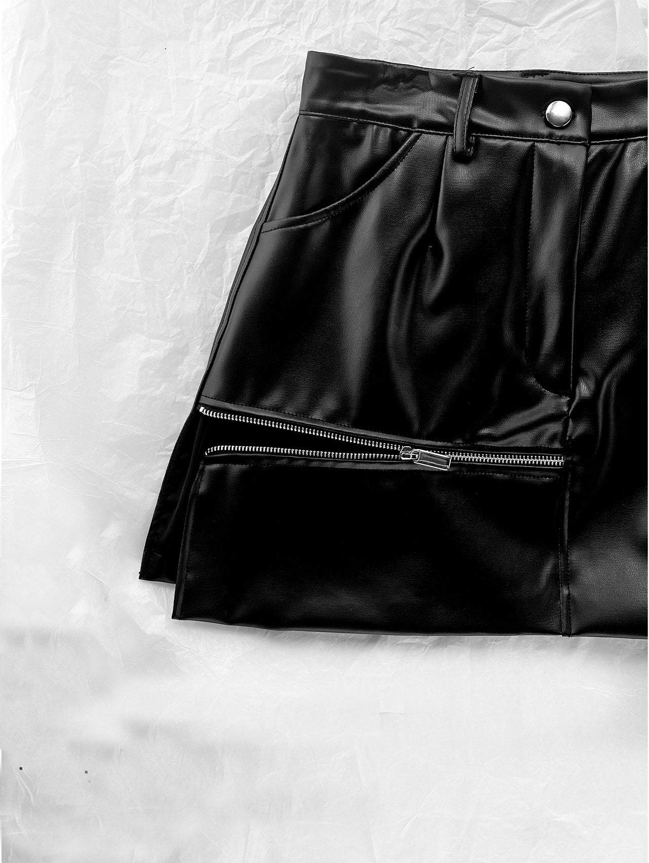 Black Ecoleather Miniskirt