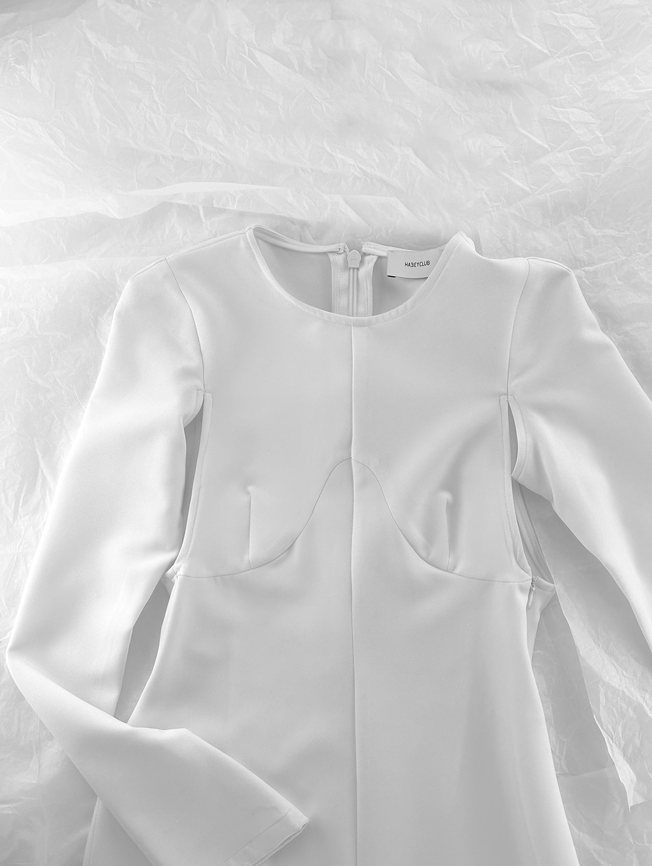 White Mini Dress with Long Sleeves