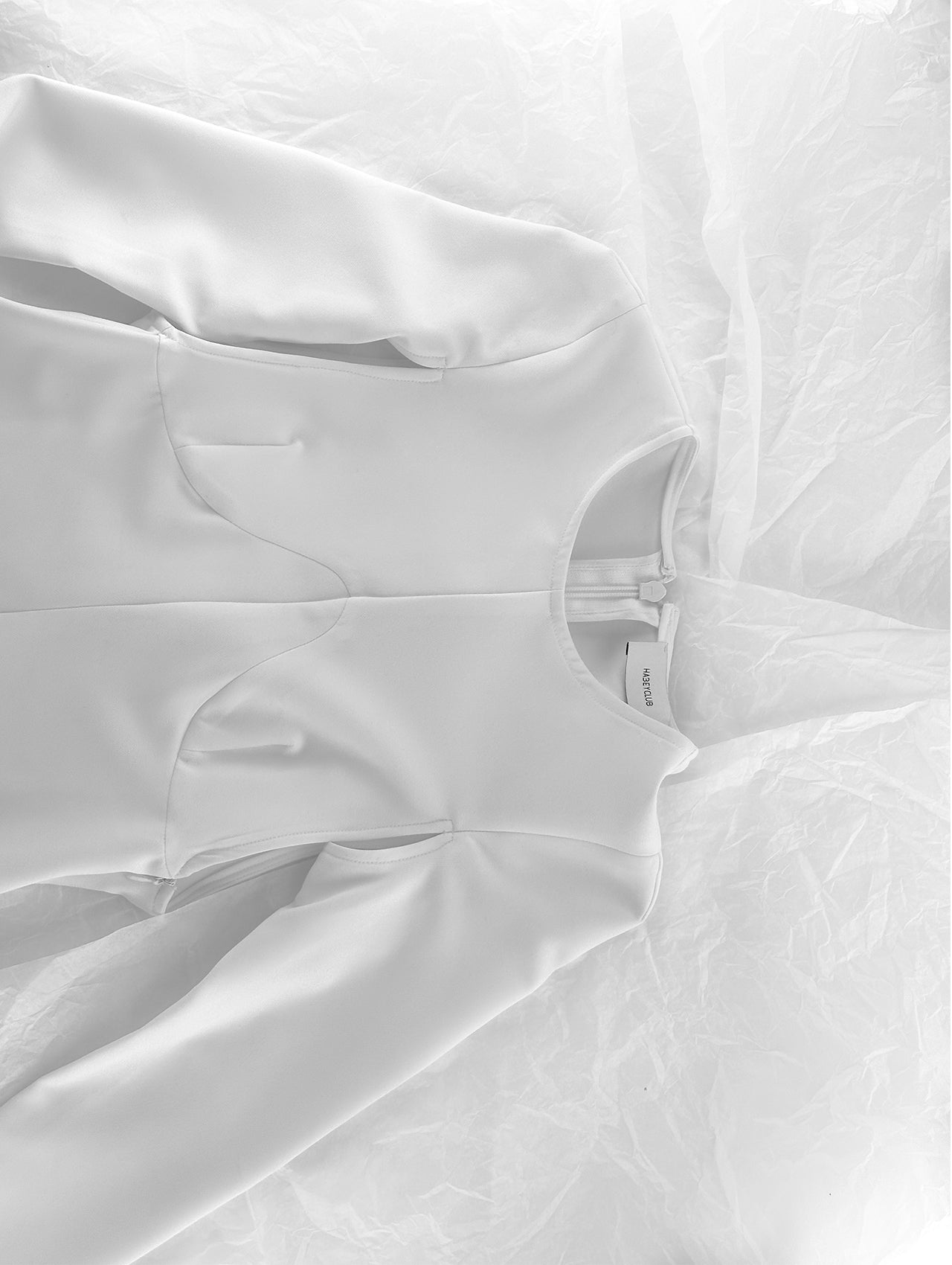 White Mini Dress with Long Sleeves
