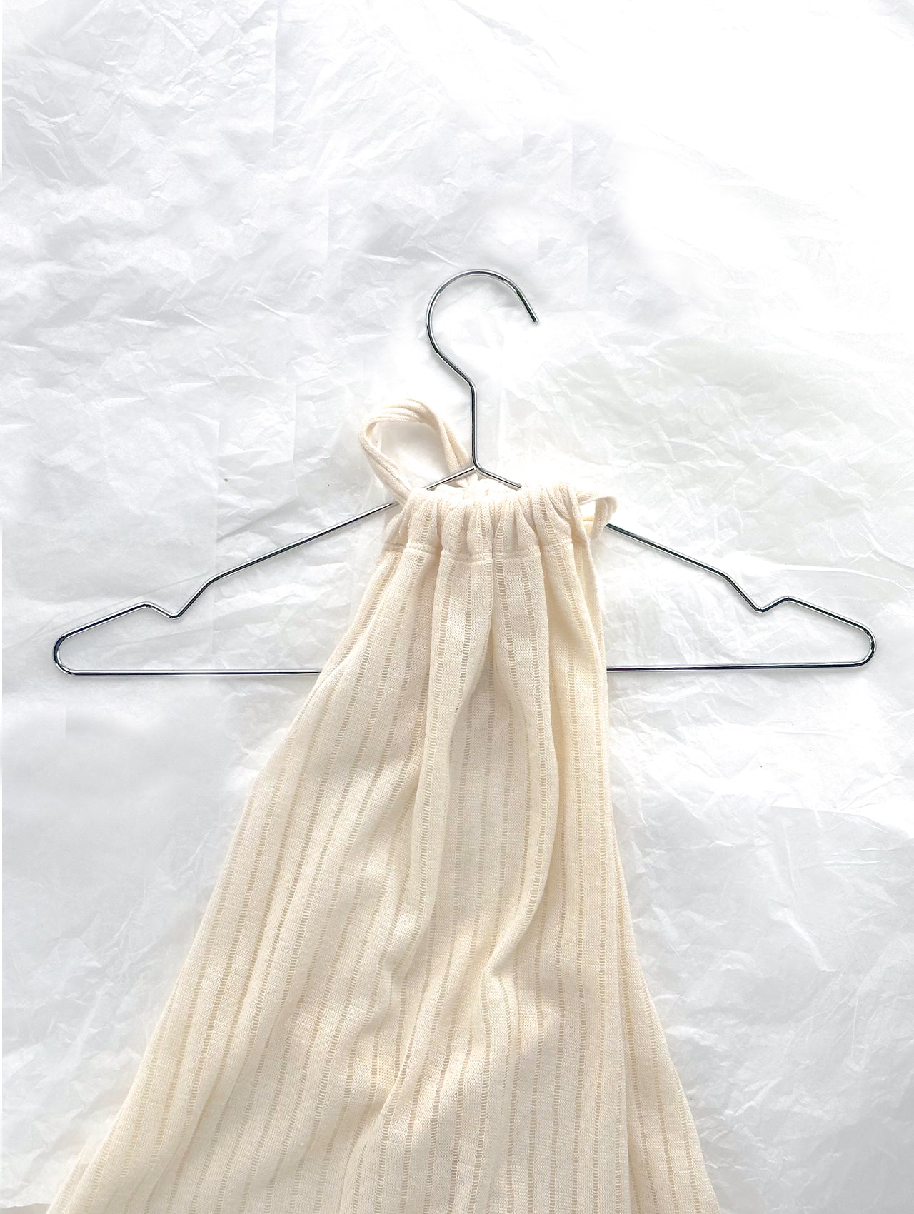 White Halter Knit Top
