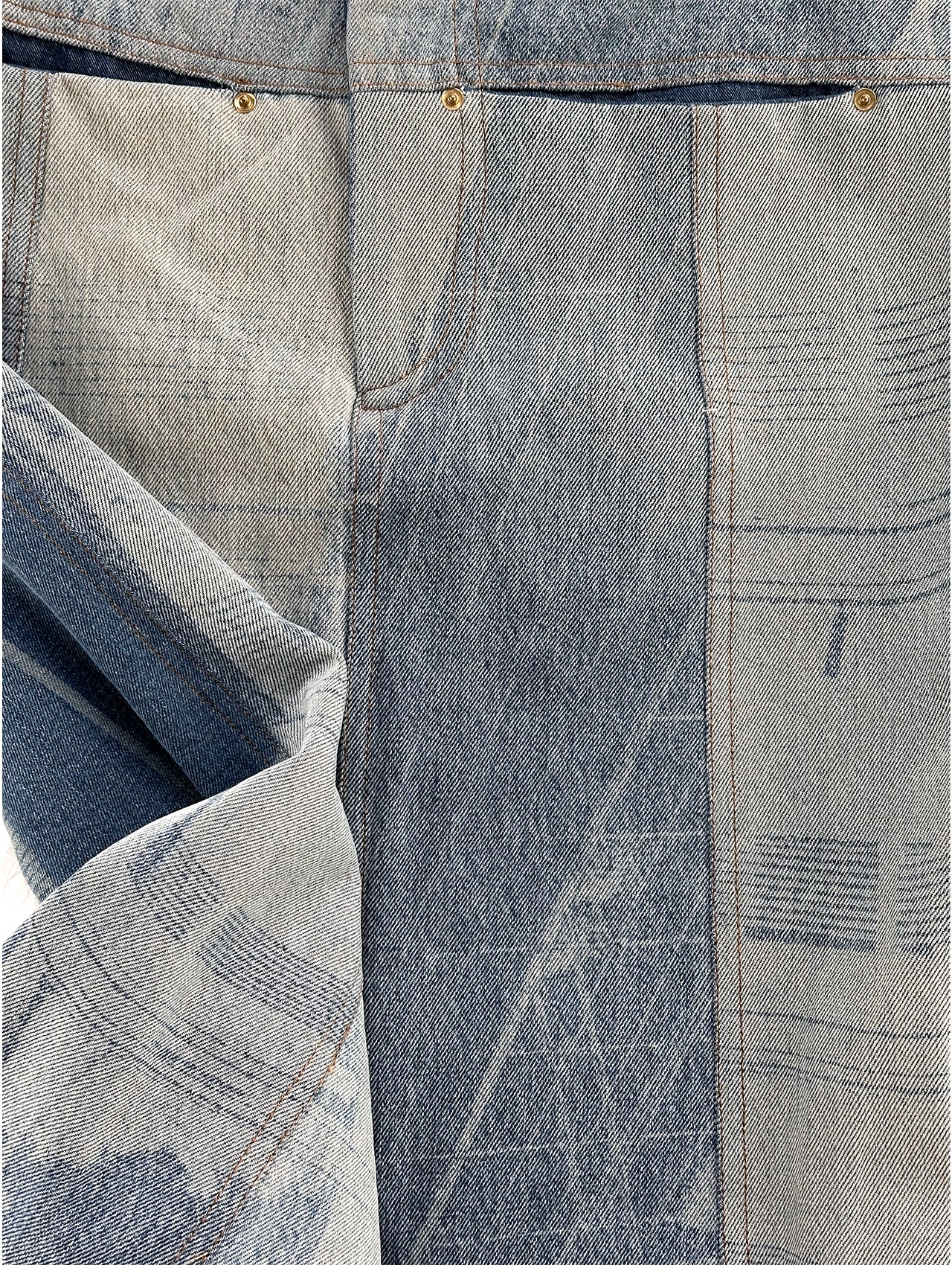 Soft Blue Denim Print Long Skirt