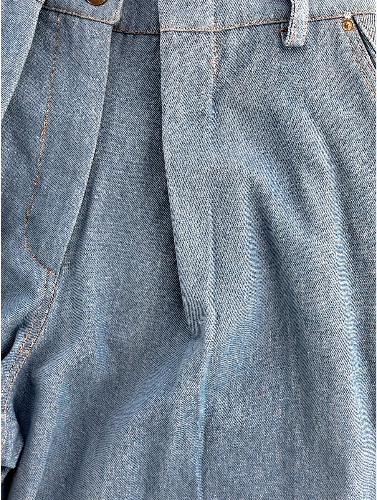 Soft Blue Denim Long Pants