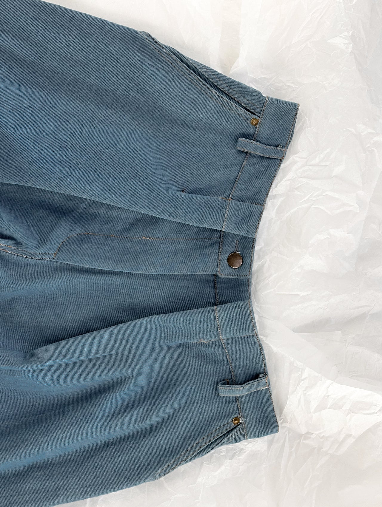 Soft Blue Denim Long Pants