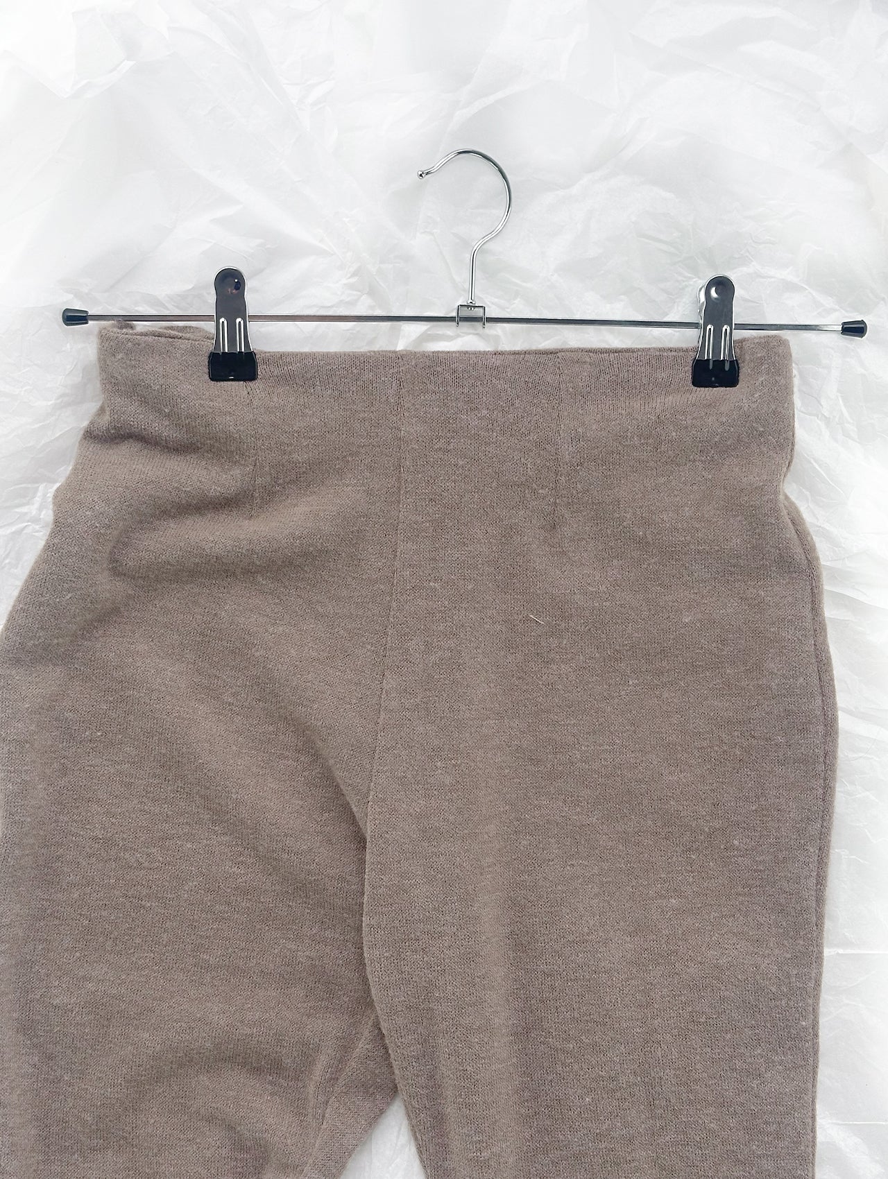 Beige Light Knit Long Pants