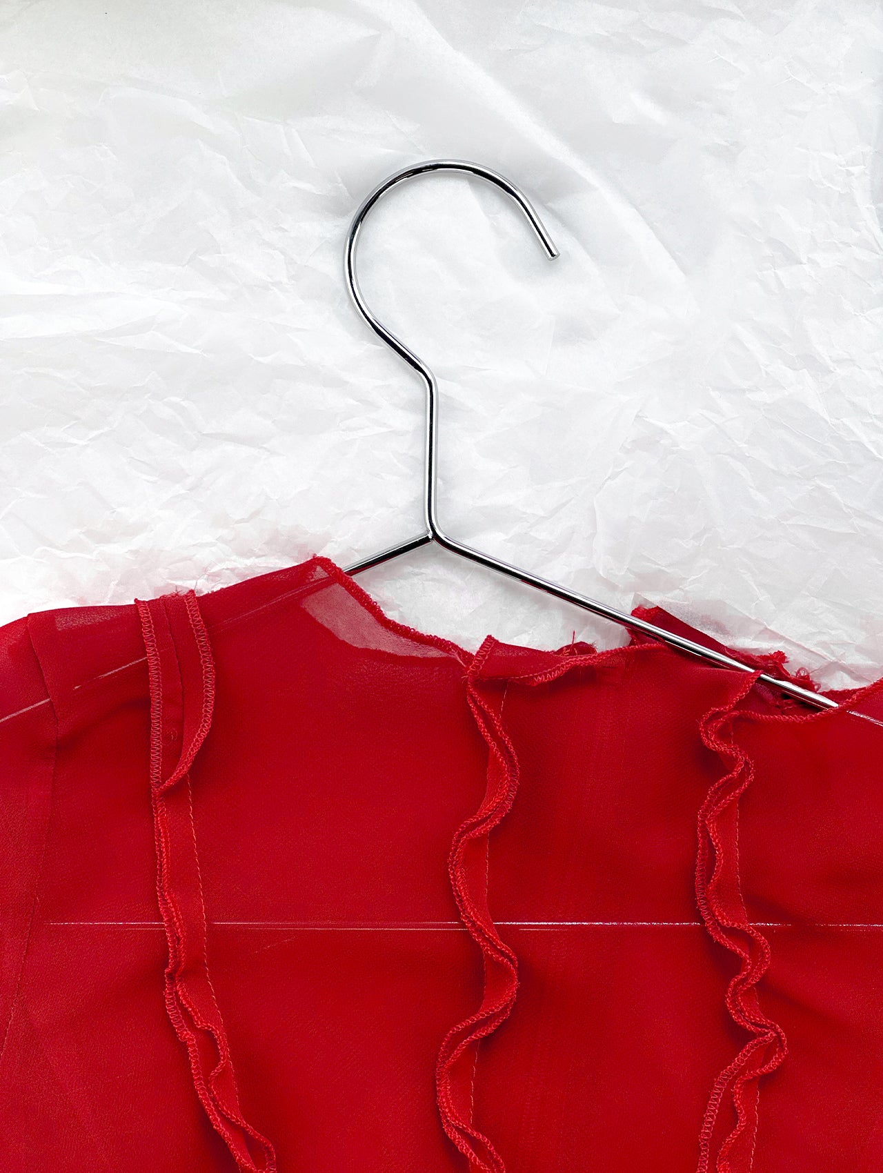 Soft Red Gauze Blouse