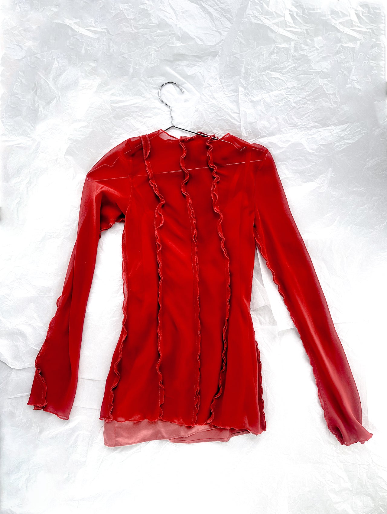 Soft Red Gauze Blouse