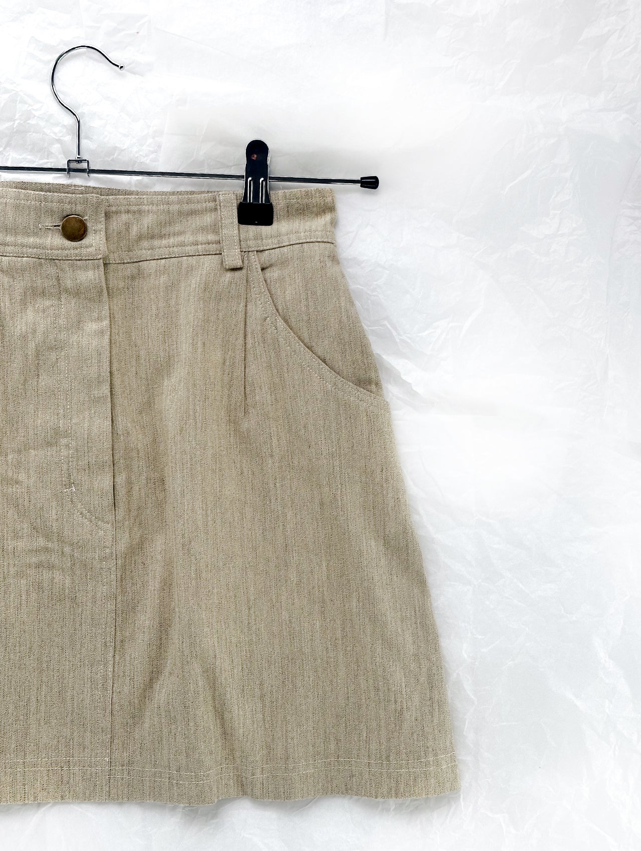 Beige Soft Miniskirt