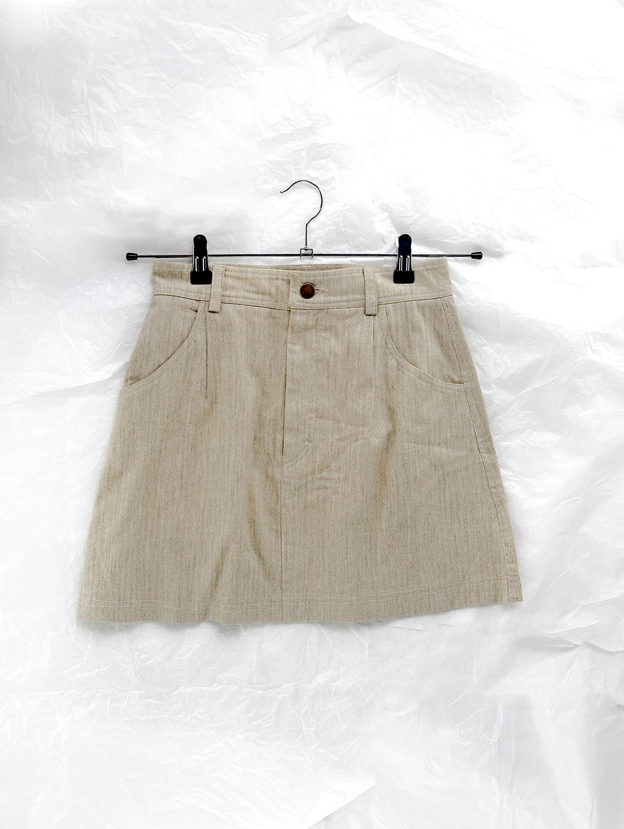 Beige Soft Miniskirt