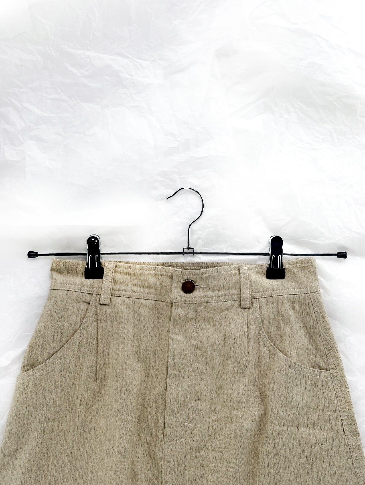 Beige Soft Miniskirt